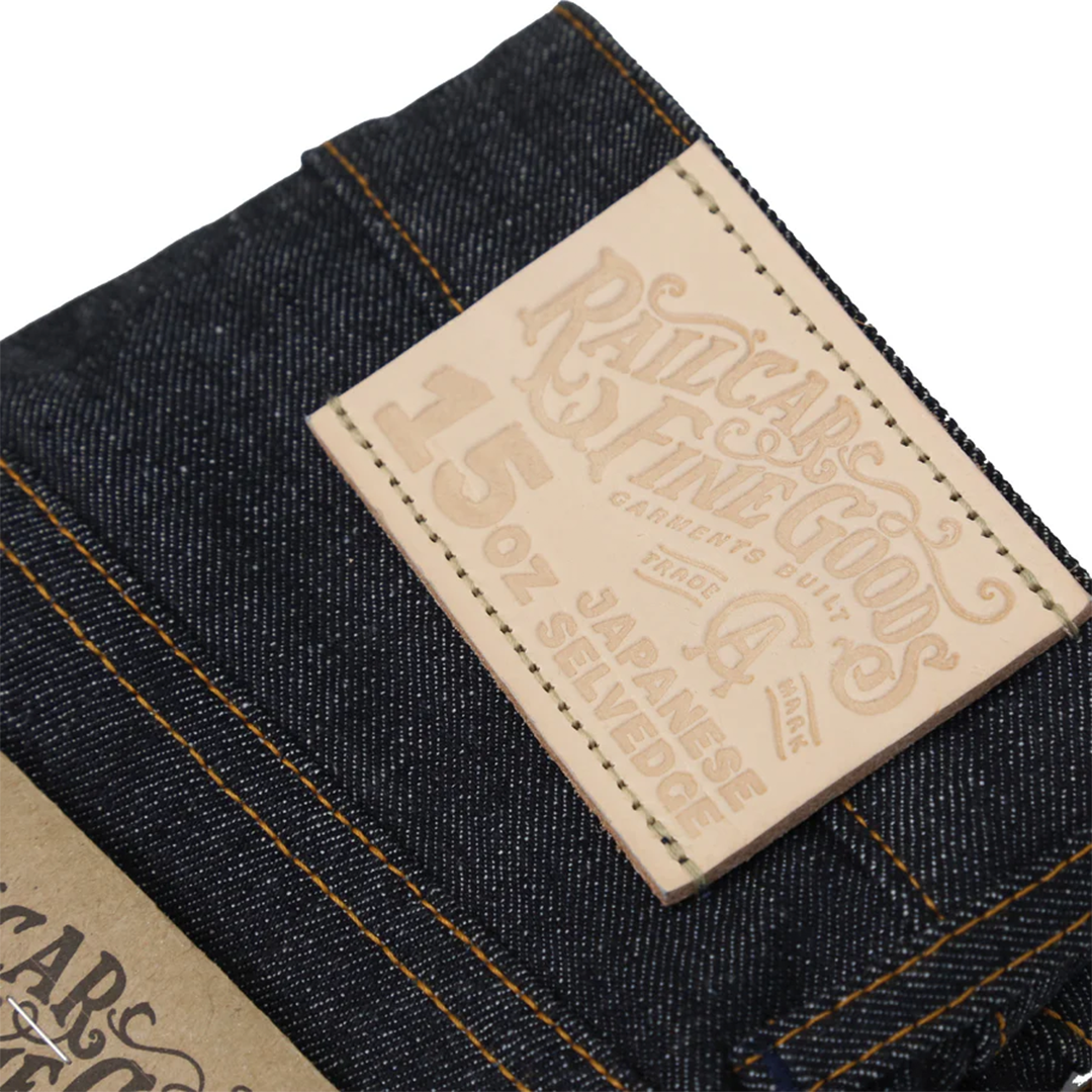 Railcar Fine Goods Rebels X100 Straight 15oz Japanese Dark Indigo Selvedge Denim Jeans - Premium Raw Selvedge Jeans for Men, Durable Workwear & Casual Style