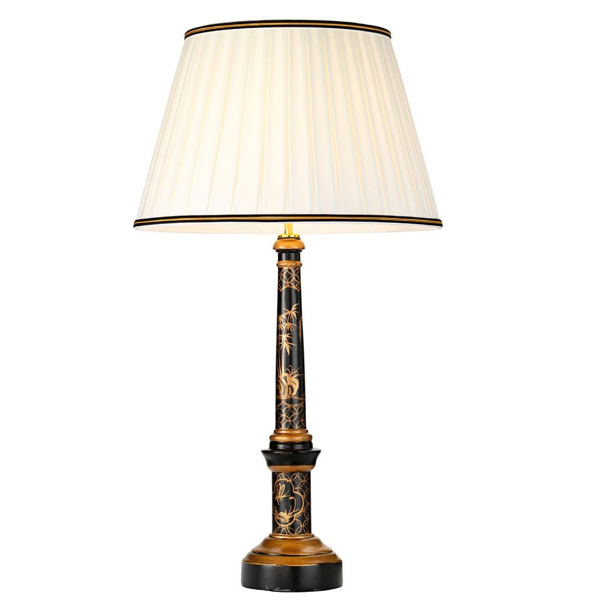 Elegant Black & Gold Table Lamp with Ivory Shade - Modern Home Decor for Living Room, Bedroom, or Office - Perfect for Reading & Ambient Lighting