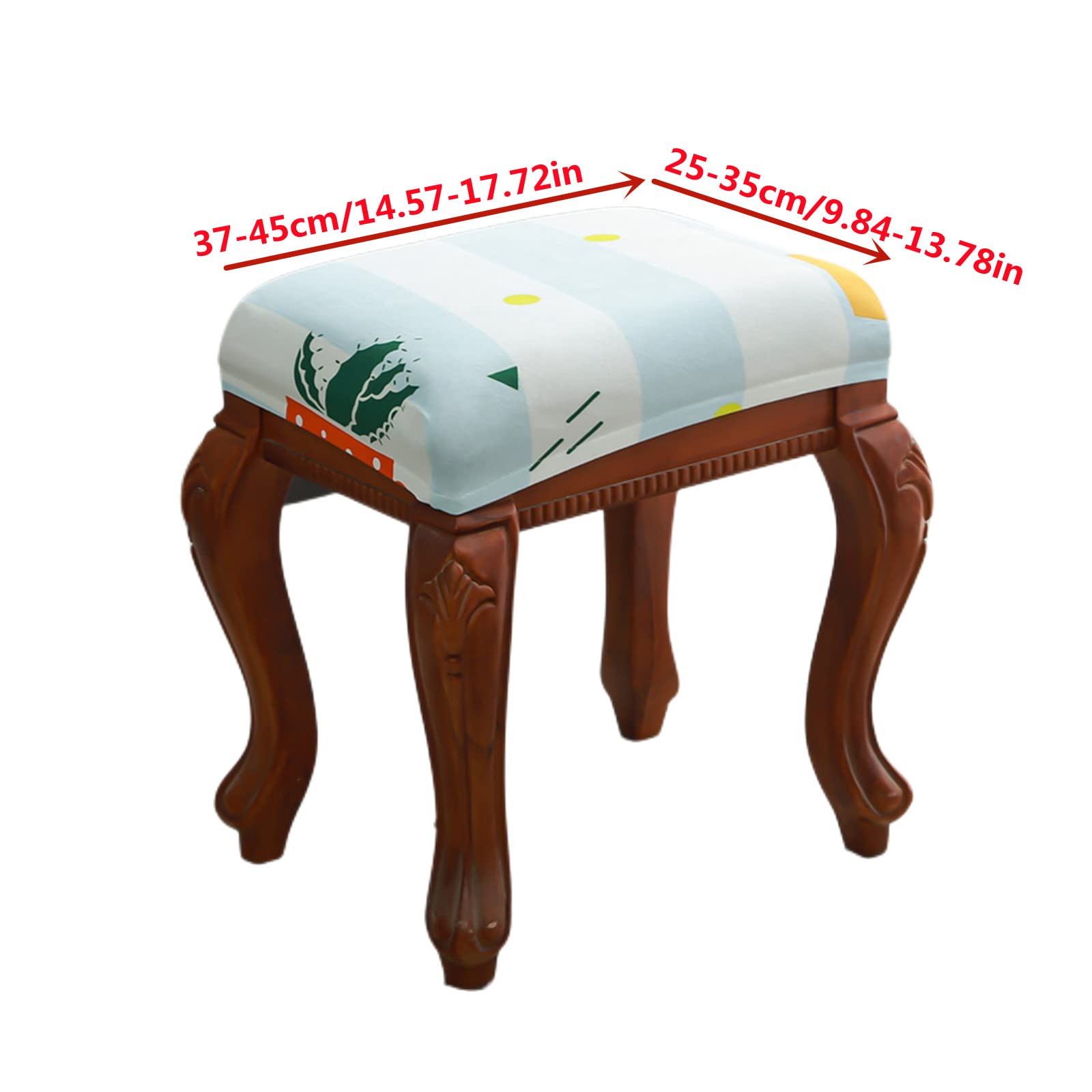 Elastic Rectangle Bar Stool Covers - Stretchable Foot Stool Seat Cushion Covers for Vanity, Dressing Chairs & Counter Stools - Perfect for Home Decor, Kitchen, Living Room & Bedroom Use