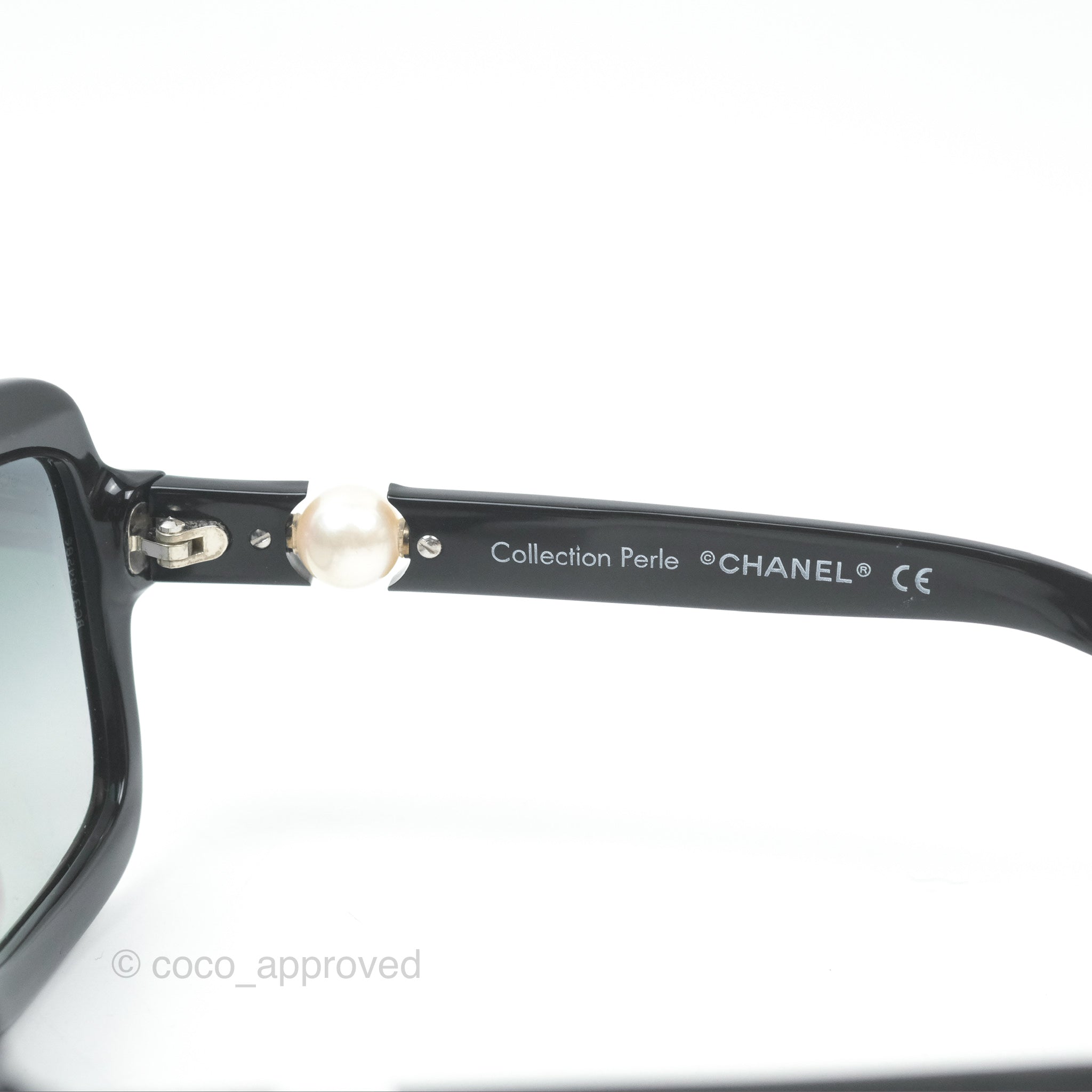 Chanel Acetate Strass Square Pearl Sunglasses for Women - Black Luxury Designer Shades for Fashion & Sun Protection - Perfect for Beach, Driving & Outdoor Activities