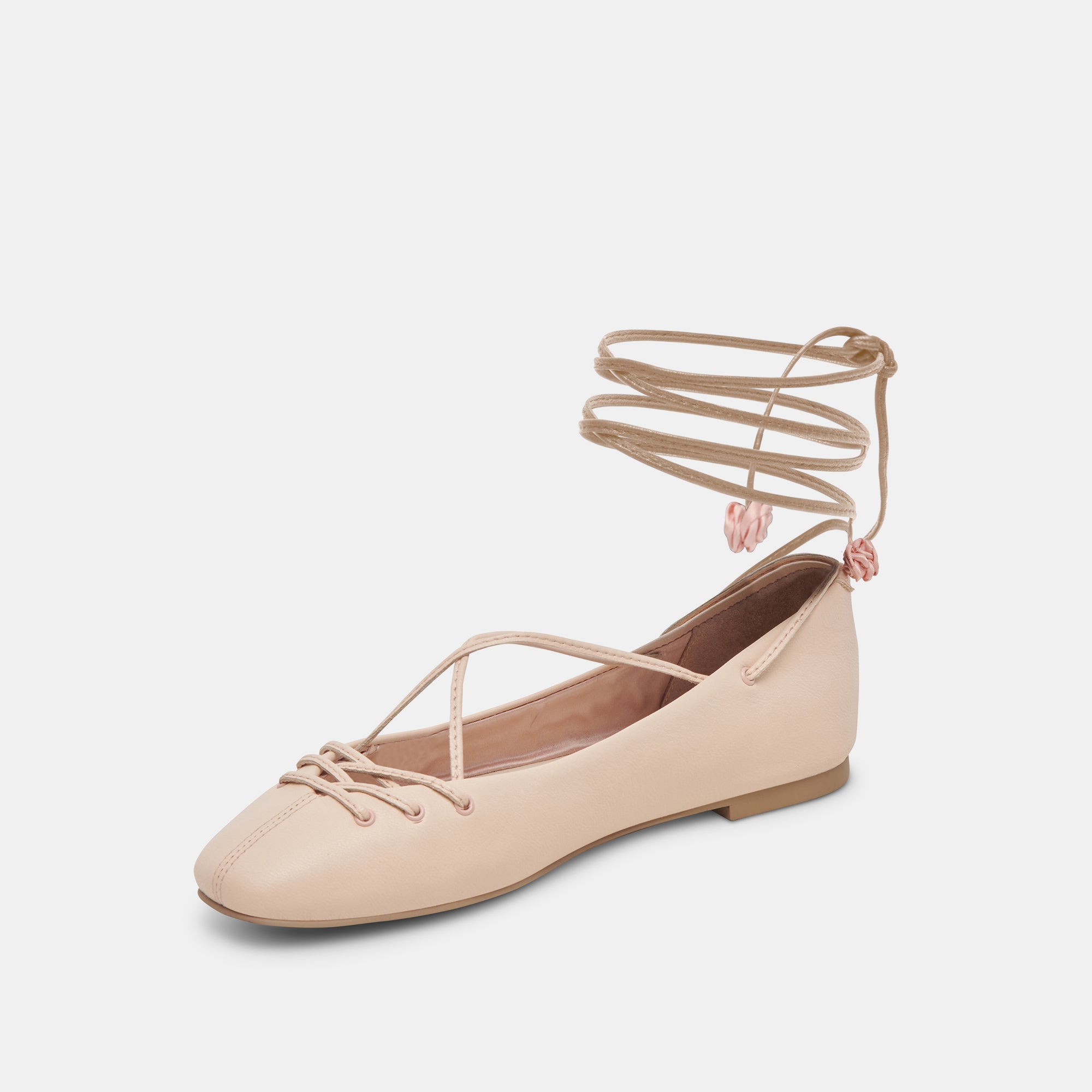 BEATE Women's Ballet Flats - Light Pink Genuine Leather Comfortable Slip-On Shoes for Work, Office, and Casual Wear