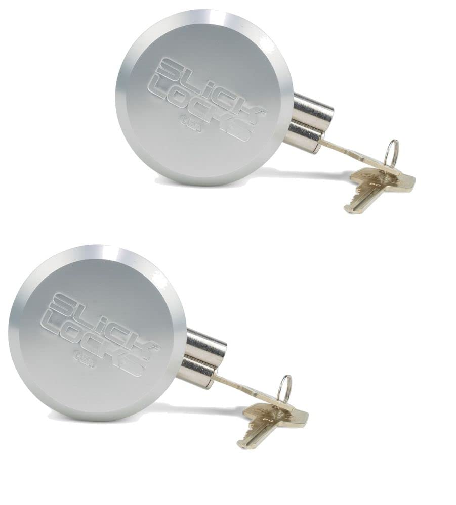 SLICK LOCK (2-Pack) AL-PL-2 Aluminum Hockey Puck Lock - Keyed Alike Security Lock for RVs, Trailers, Storage Units & Outdoor Equipment Protection