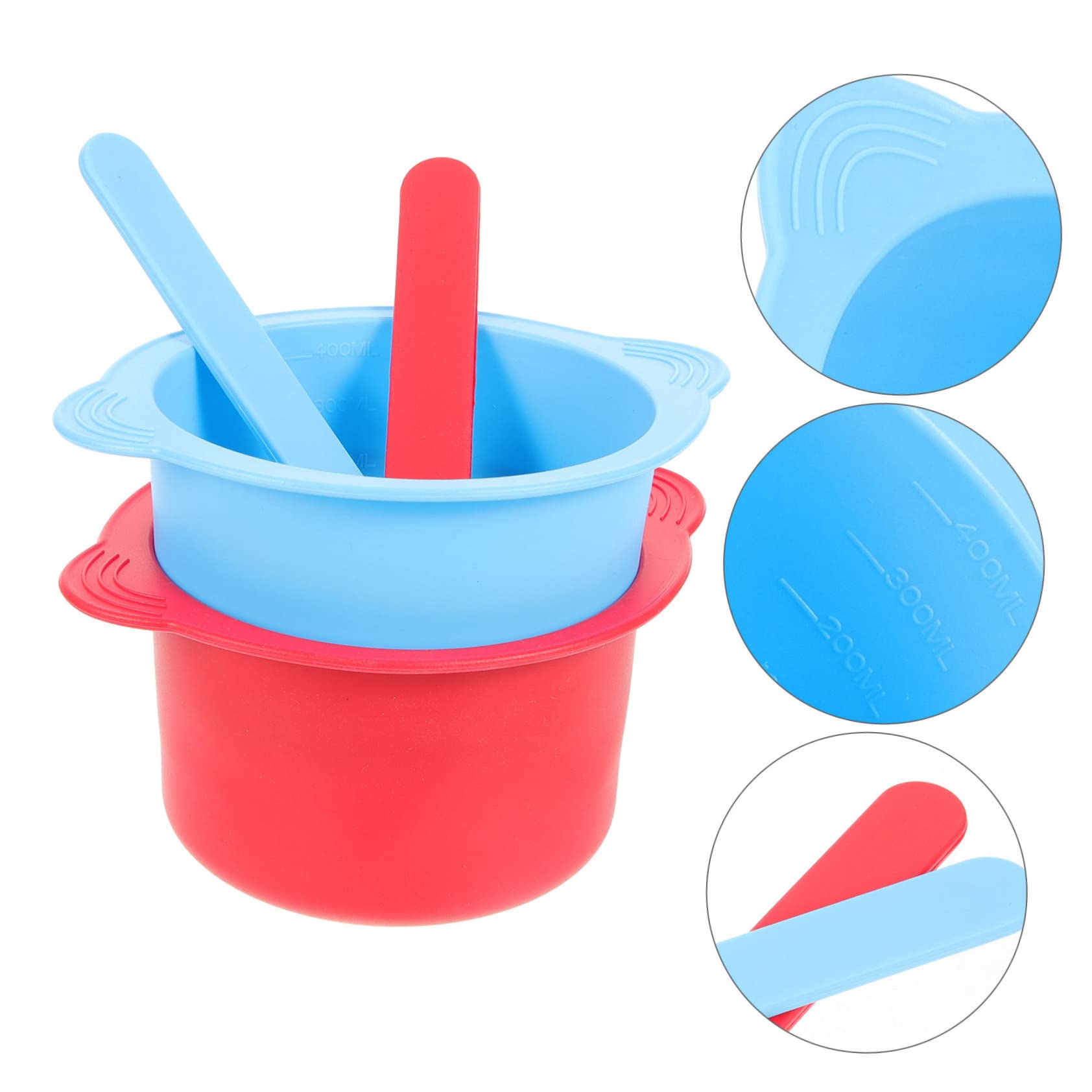 FRCOLOR Wax Warmer Replacement Bowl Set - Non-Stick Silicone Wax Melting Bowl with Stirring Stick for Hair Removal & Smooth Skin | Perfect for Home Waxing, Salon Use & DIY Beauty Treatments