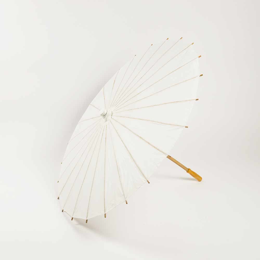 20 Pack White Paper Parasol Umbrellas for Weddings, Parties & Events - Decorative Umbrellas for Kids, Bridal Showers & Outdoor Decorations - Perfect for Photo Booths, Baby Showers & Garden Parties