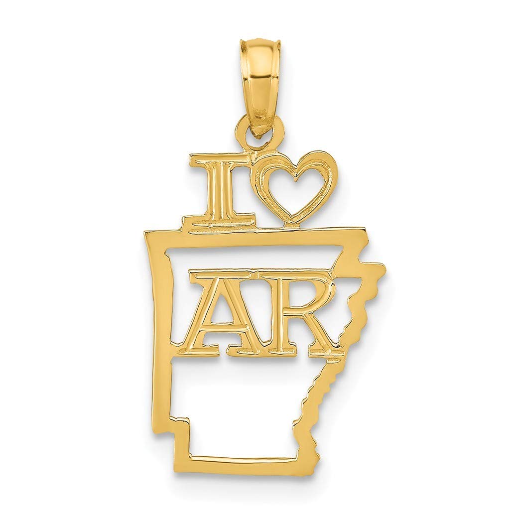 14K Solid Gold Arkansas State Pendant Necklace for Women - Elegant Jewelry Gift for Her, Perfect for Birthdays, Anniversaries & Graduation Gifts