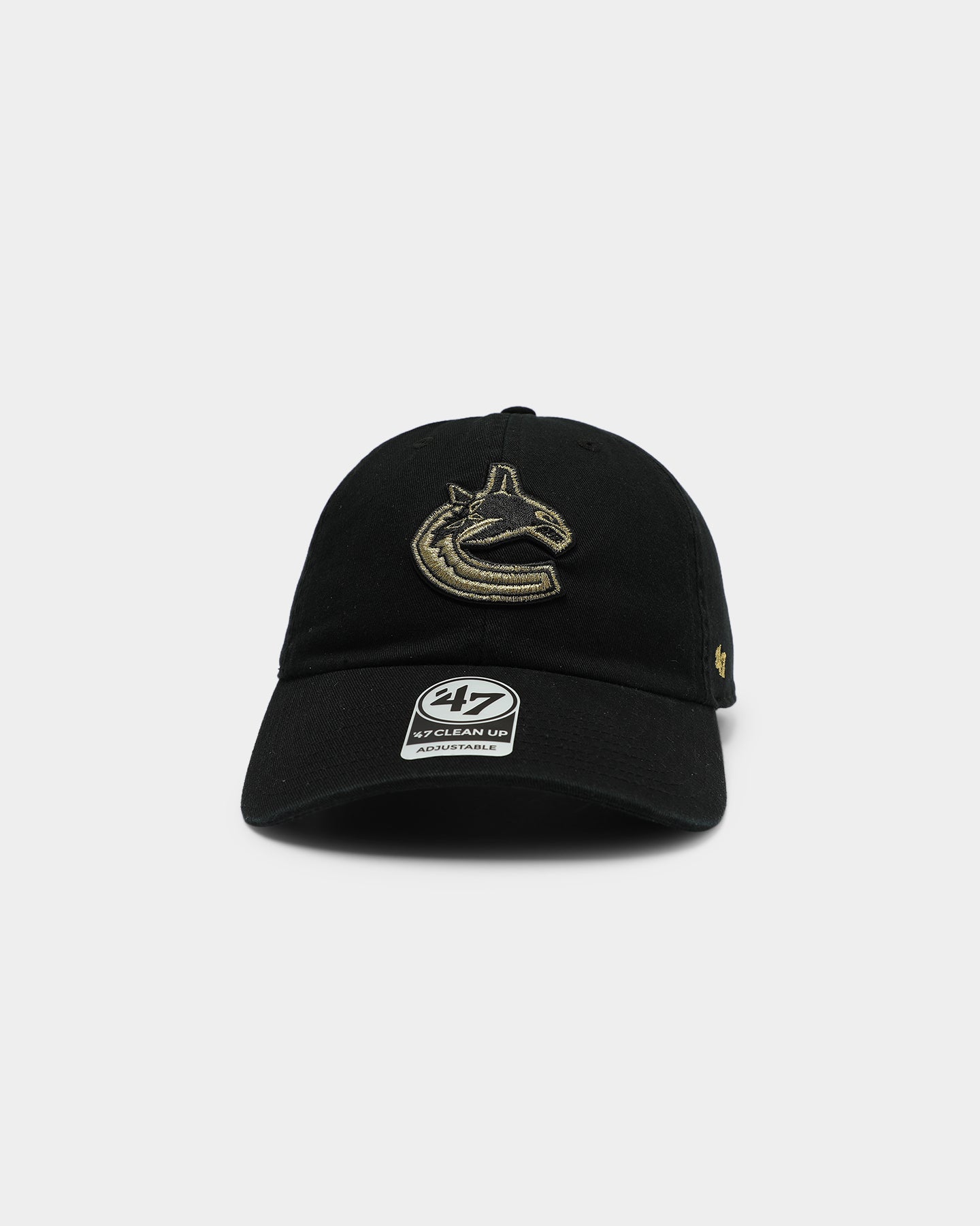 47 Brand Vancouver Canucks Black/Gold Adjustable Strapback Hat - Official NHL Snapback Cap for Men & Women - Perfect for Game Day, Streetwear & Casual Outfits