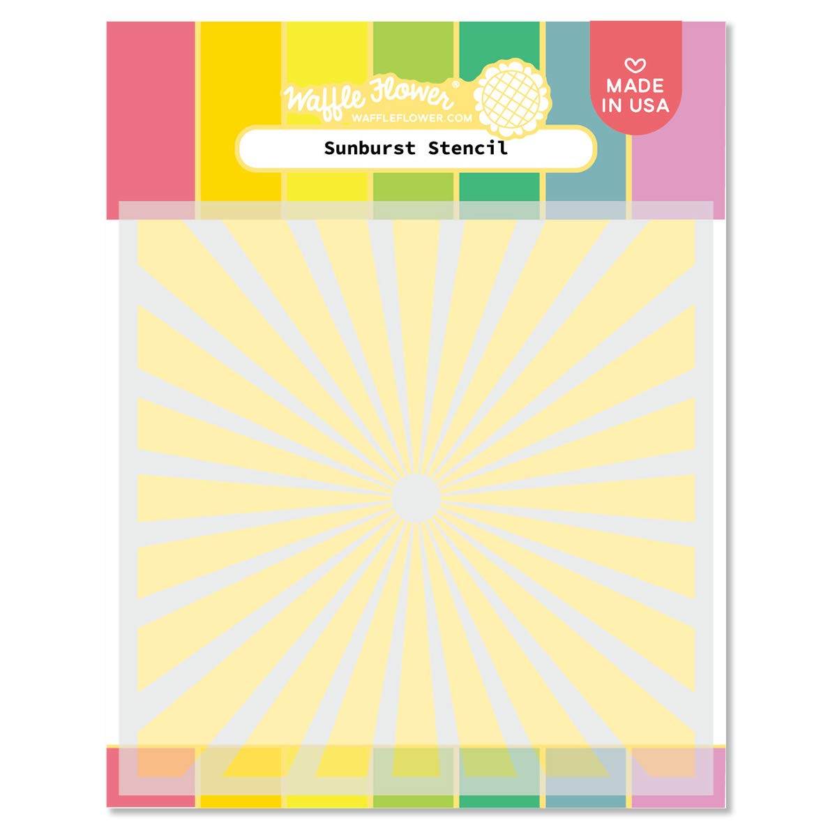 Waffle Flower Sunburst Stencil - DIY Scrapbooking & Card Making Template for Arts & Crafts Projects