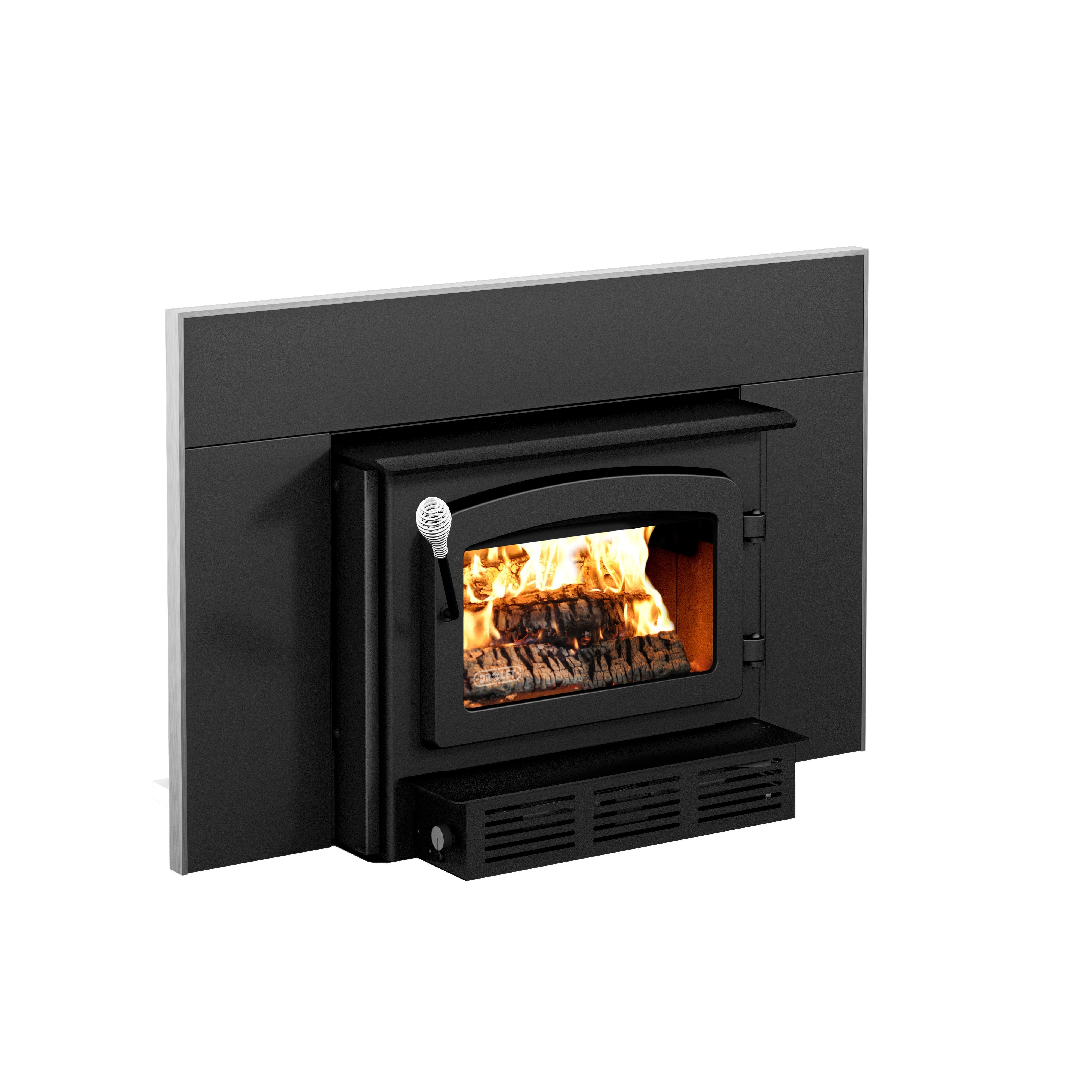 Drolet Escape 1800 I High Efficiency Wood Burning Fireplace Insert with Blower - Perfect for Home Heating & Cozy Winter Nights