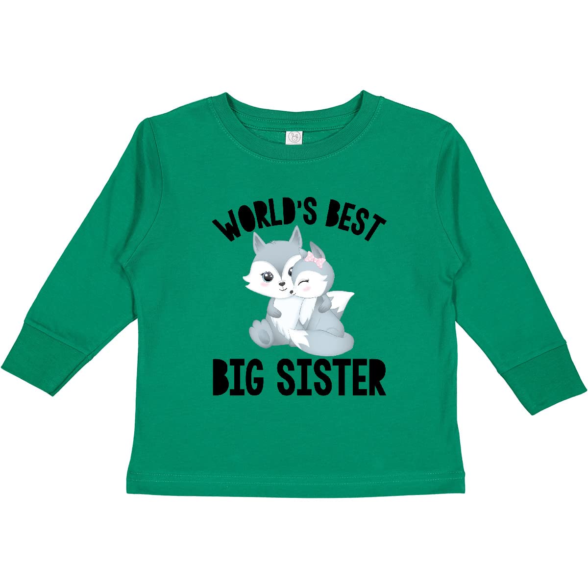 Inktastic Big Sister Toddler Long Sleeve T-Shirt - Cute Sibling Matching Outfit for Family Photos & Special Occasions