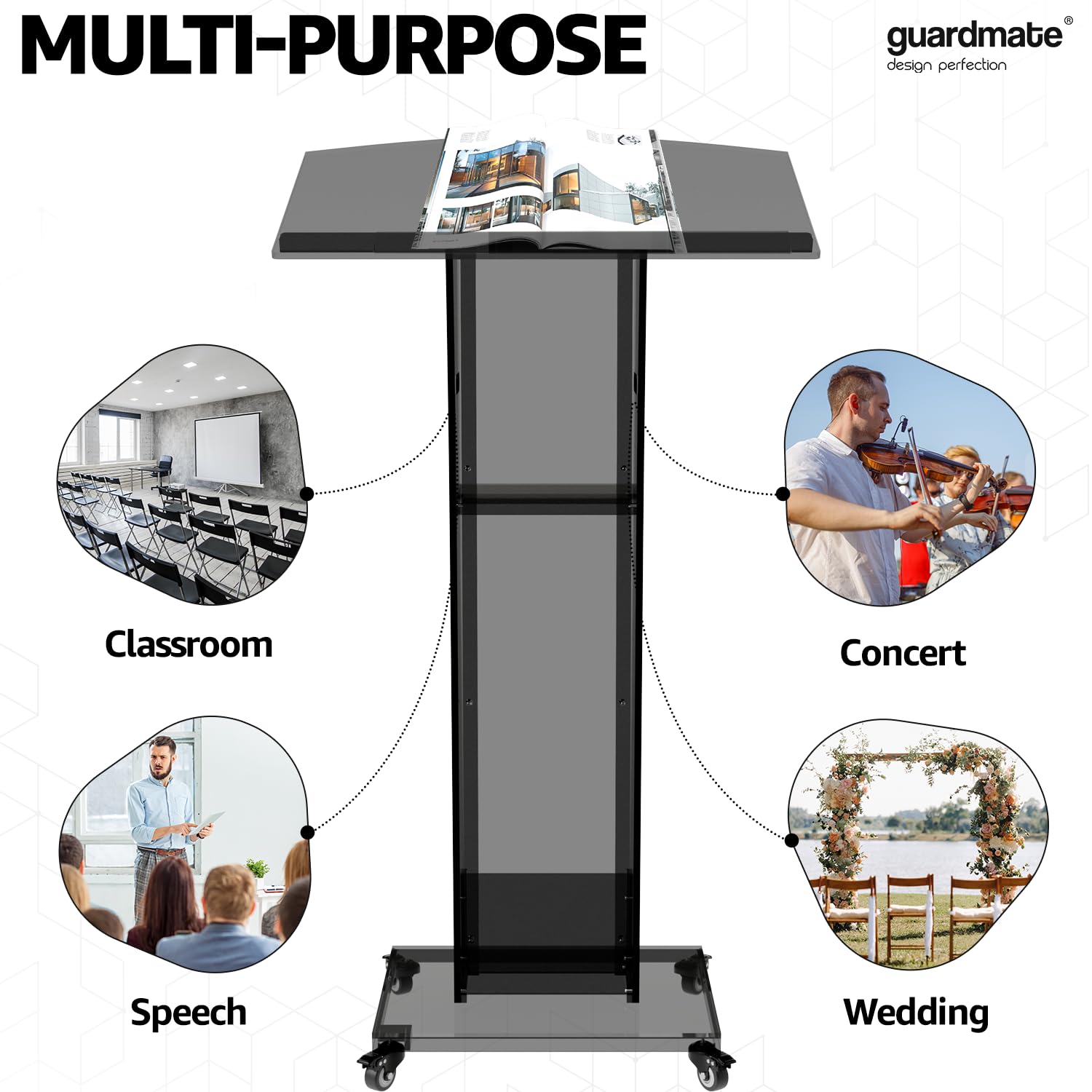 Modern Acrylic Podium Stand - Portable 49