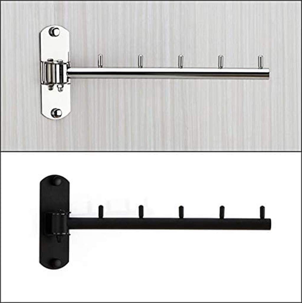 Stainless Steel Folding Wall Mounted Clothes Hanger Rack - Heavy Duty Swing Arm Drying Hook for Jackets, Coats & Clothing | Space Saving Closet Organizer & Storage Solution | Perfect for Small Apartments, Laundry Rooms & Bedrooms