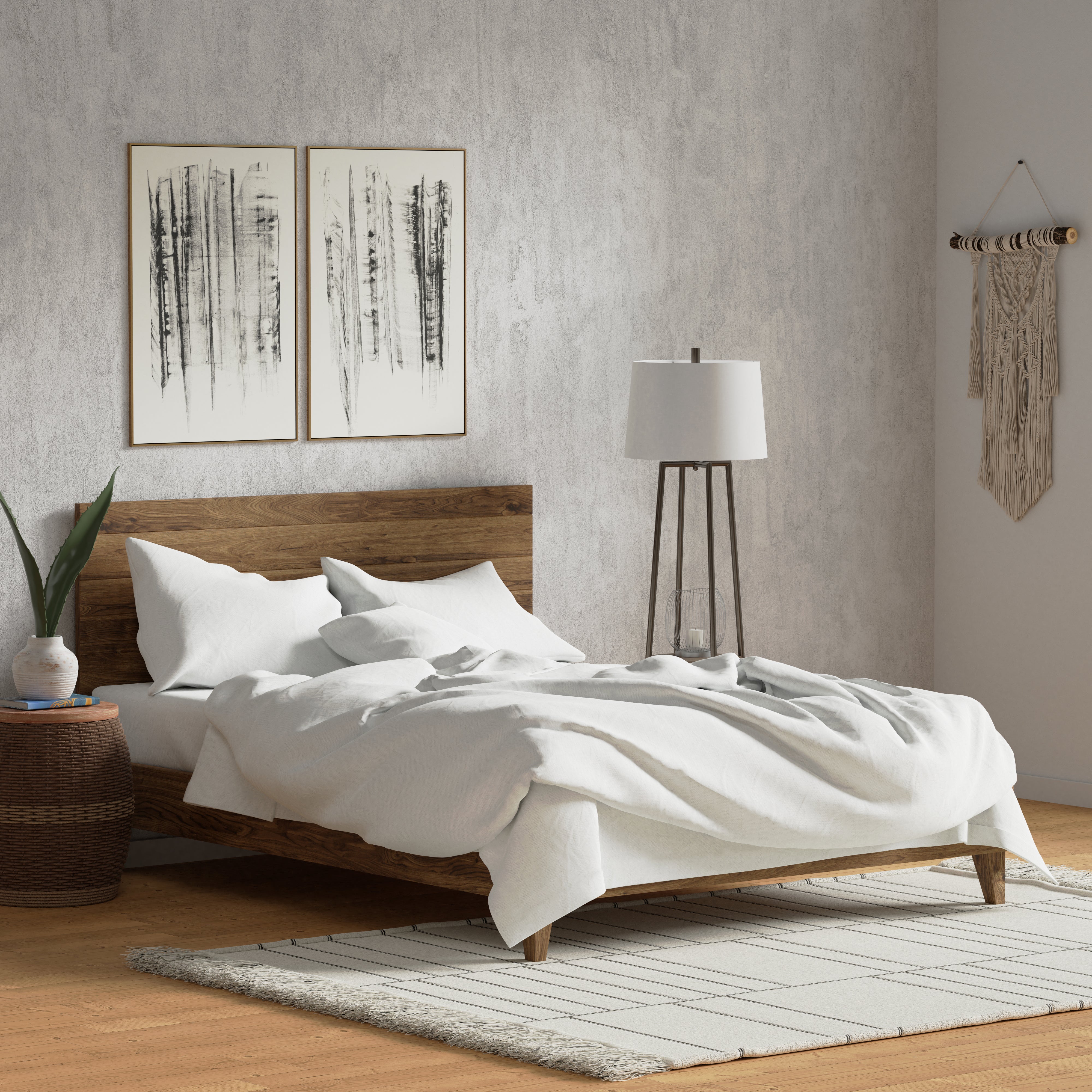 Delilah Home 100% Organic Cotton Fitted Sheet - Queen Size, Deep Pocket, Soft & Breathable - Perfect for Allergy Relief & Eco-Friendly Bedroom Decor