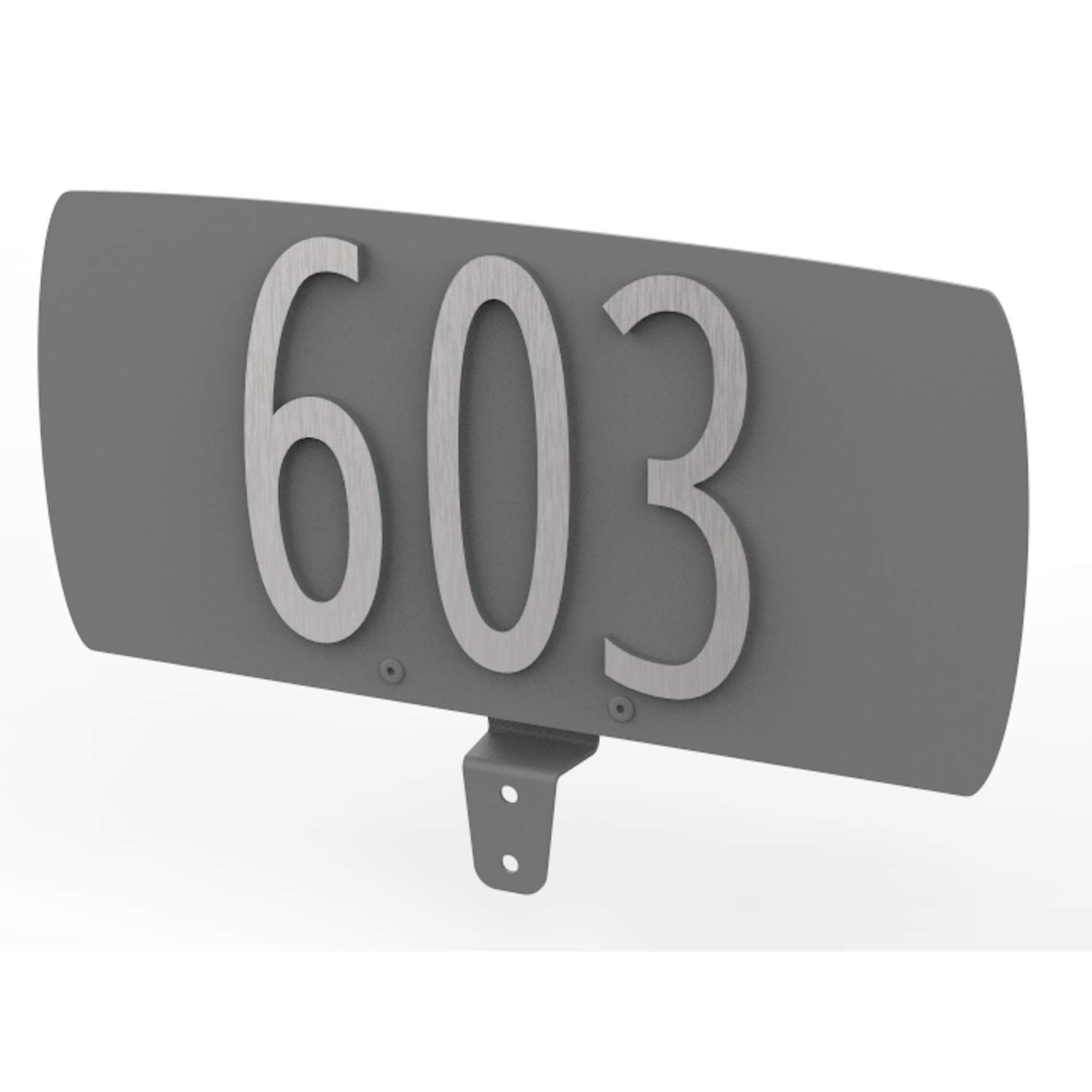 Elegant Silver Grey Address Plate - Top Mount House Number Sign for Home & Business - Perfect for Mailbox, Front Door, and Outdoor Decor