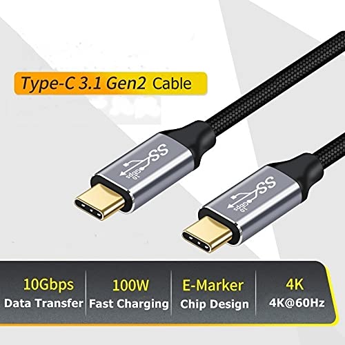 CAKOBLE USB-C to USB-C Cable 3.1 Gen2 10Gbps Fast Charging 100W PD, 4K Video Output, 3.3ft/1M Thunderbolt 3 Compatible for MacBook Pro, iPad Pro, Galaxy S21 - Perfect for Home Office, Travel & Gaming Accessories