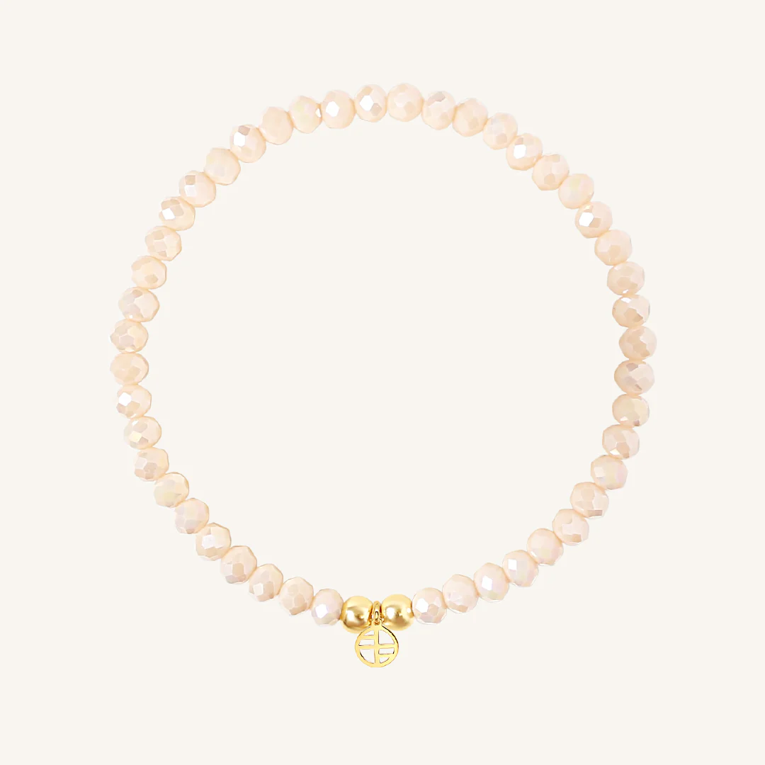 Peach Dazzle Bracelet - Elegant Peach Colored Crystal Beaded Jewelry for Women | Perfect for Parties, Weddings & Everyday Wear