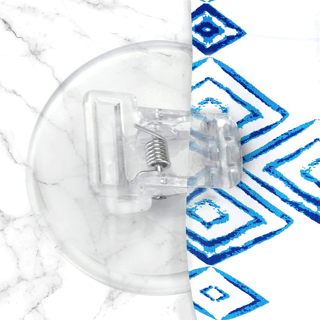 4 Pack Clear Self-Adhesive Shower Curtain Clips - Windproof Bathroom Splash Guard Weights for Shower Curtains, Perfect for Bathroom, RV & Boat Use