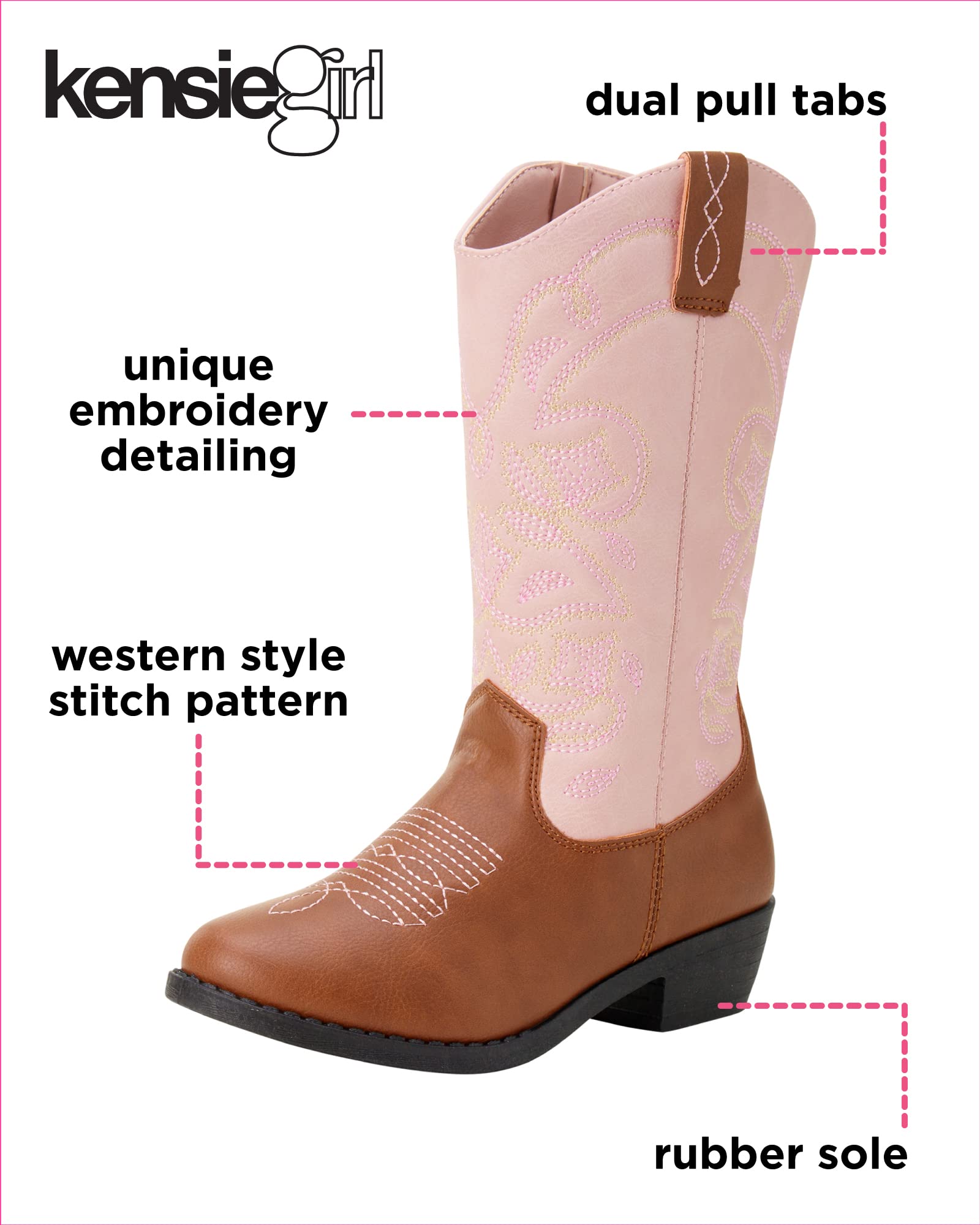 **Kids Cowgirl Boots for Girls - Comfortable Western Cowboy Boots for Toddler & Children | Perfect for Rodeo, Halloween Costumes, Birthday Parties, Playdates & Outdoor Play | Great for Dress-Up, Western Fashion, Country-Themed Outfits & Playtime Adventures**