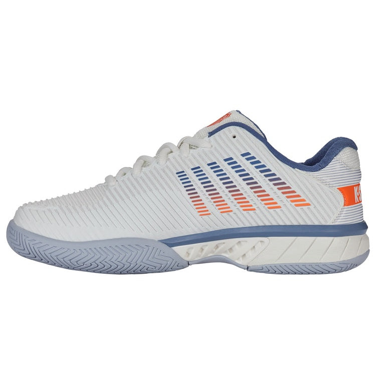 K Swiss Hypercourt Express 2 Wide Men's Tennis Shoes - White/Blue/Orange (6806 139) | Durable Court Shoes for Tennis, Pickleball & Casual Wear