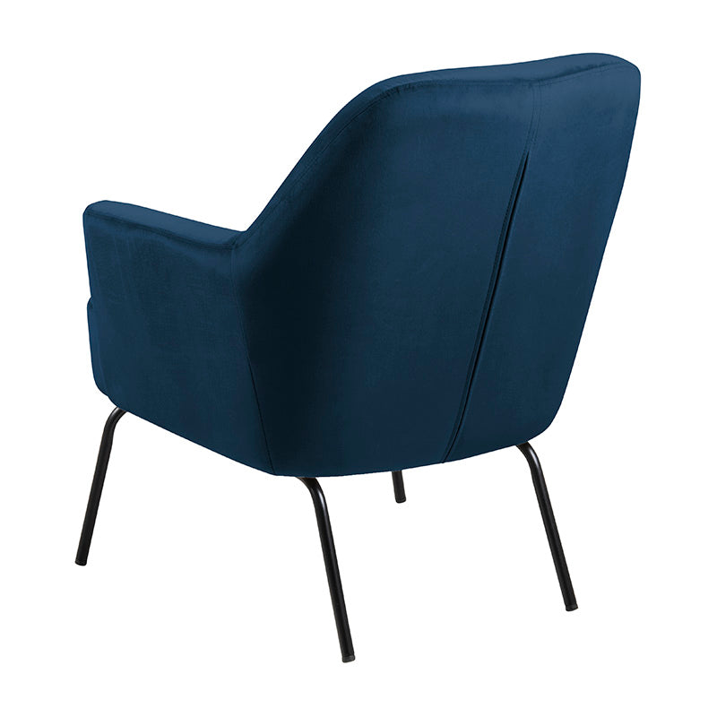 MONROE Lounge Chair - Navy Blue Mid-Century Modern Accent Chair for Living Room, Bedroom, or Office - Comfortable Upholstered Armchair with Solid Wood Legs
