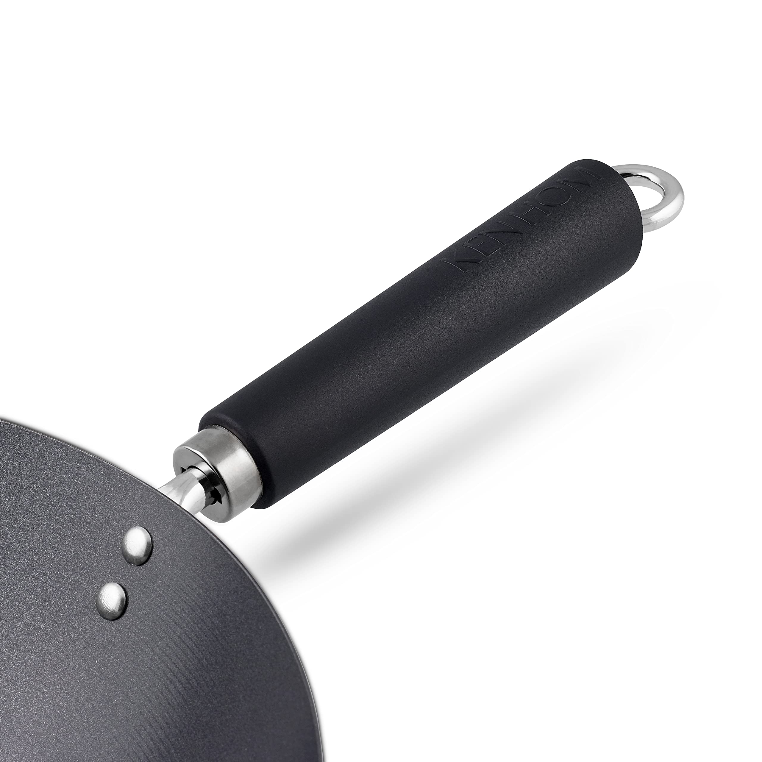 Ken Hom Carbon Steel Non-Stick Wok Pan - 31cm Induction Compatible, Dishwasher Safe, 5-Year Warranty - Perfect for Stir-Frying, Sautéing & Asian Cooking (Model KH431001)
