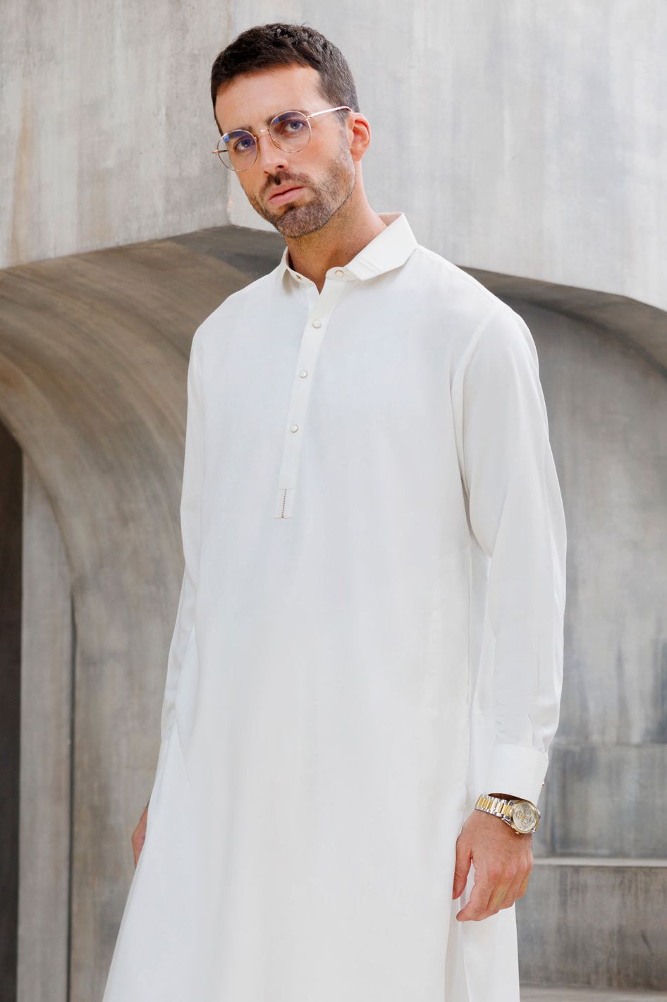 Premium Blended White Shalwar Kameez - Traditional Pakistani Outfit by Almirah - Perfect for Eid, Weddings & Special Occasions