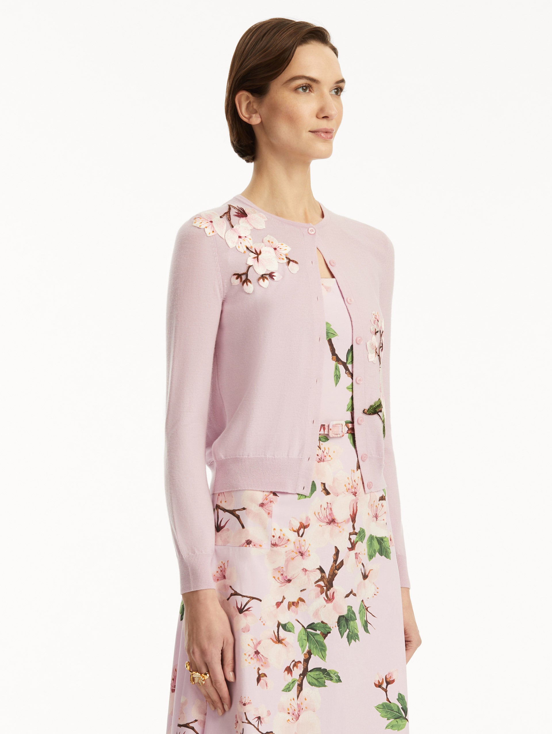 Cherry Blossom Embroidered Cardigan for Women - Floral Lace Knit Sweater | Perfect for Spring Outfits & Casual Wear