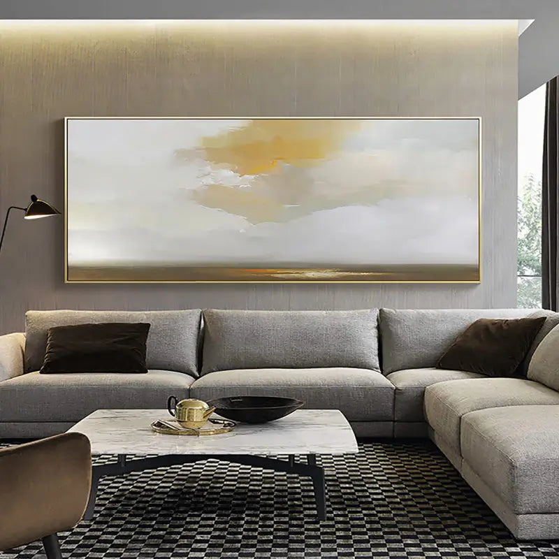Ocean and Sky Painting #OS 015 - Handmade Canvas Wall Art for Home & Office Decor - Perfect for Living Room, Bedroom, or Office Wall Decoration