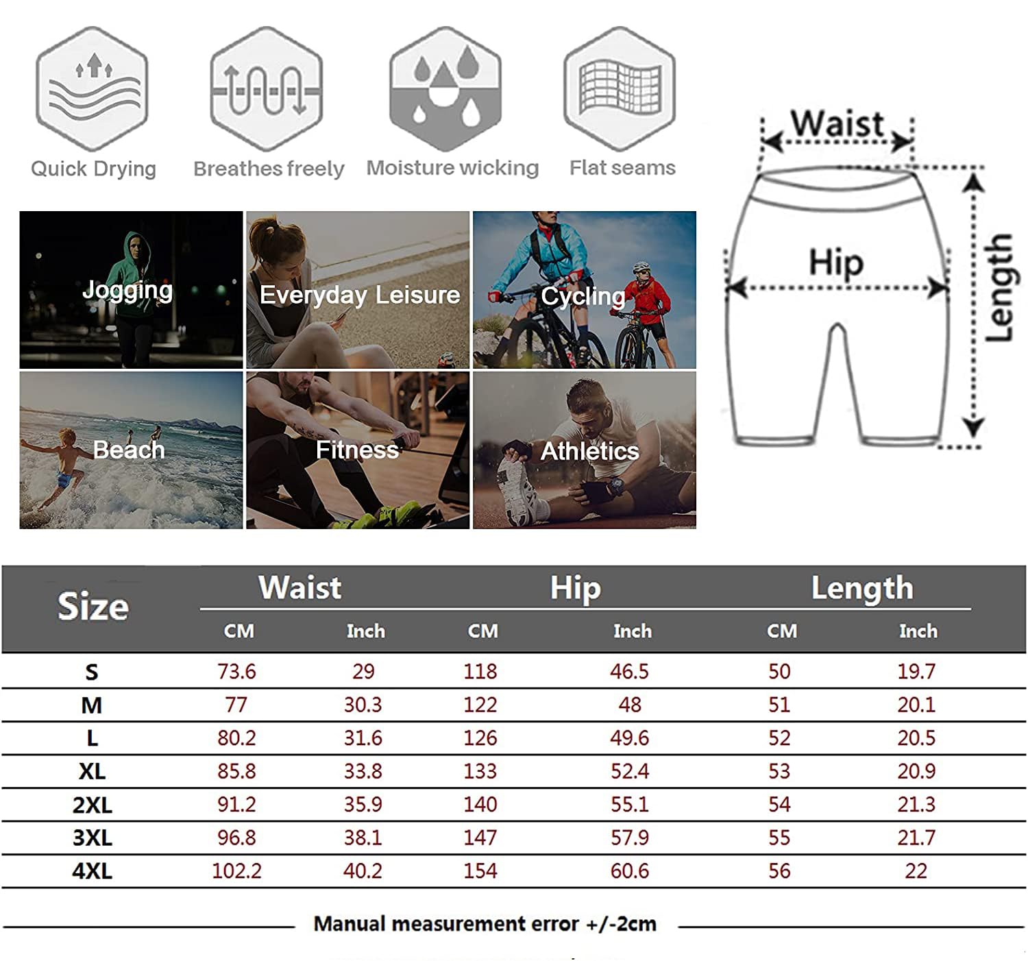 LAKIMHO Men's Athletic Shorts - Breathable Mesh Gym Shorts with Elastic Waistband & Zipper Pockets for Running, Workout, Training - Perfect for Fitness, Jogging and Casual Wear