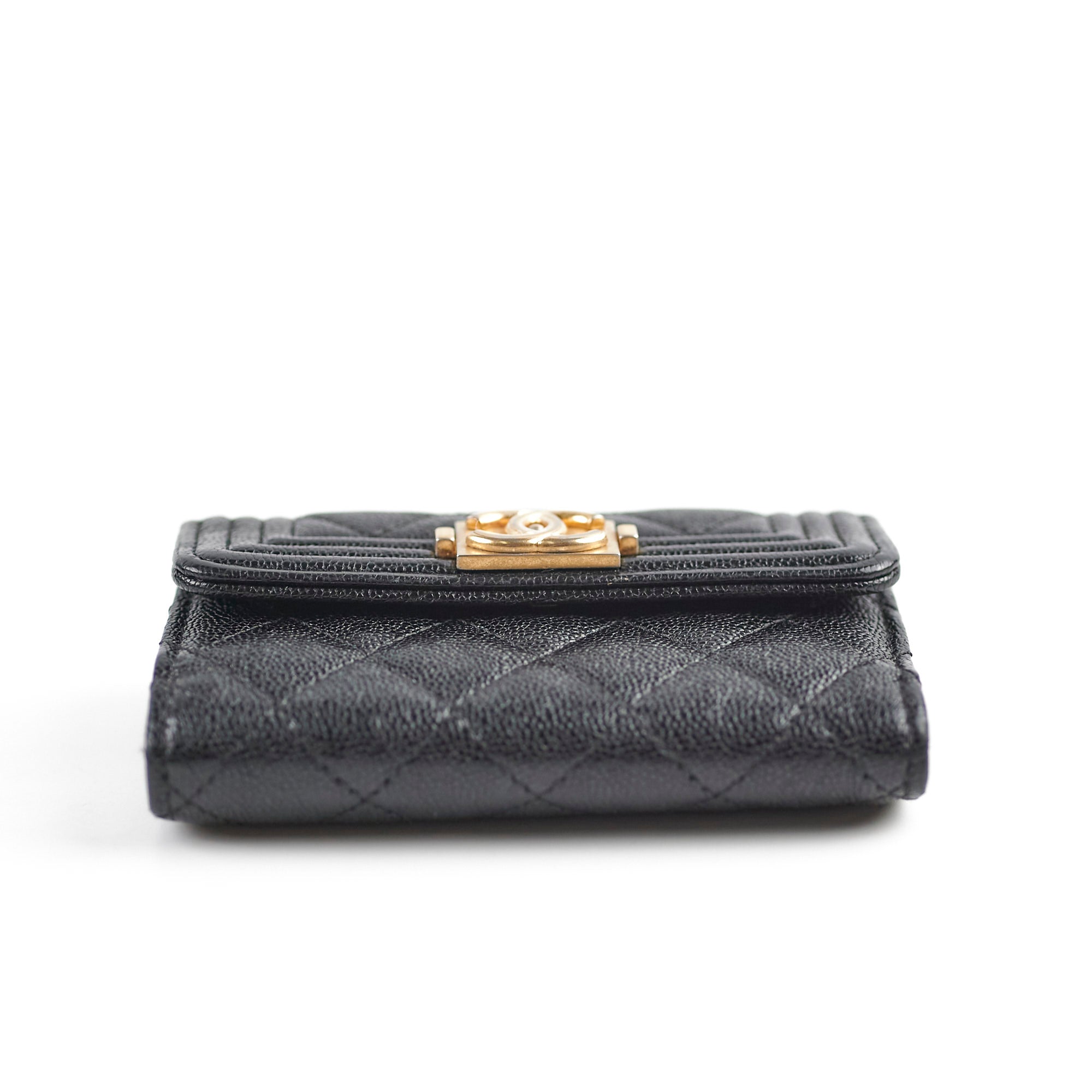 Chanel Caviar Leather Boy Key Holder - Black Luxury Keychain for Women | Perfect for Keys, Cards & Everyday Essentials