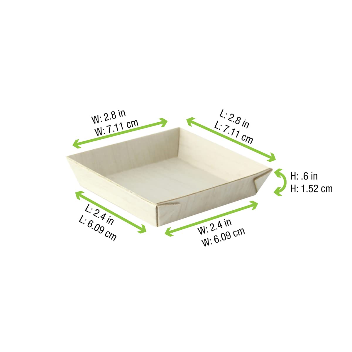 PacknWood Square Samurai Wooden Tray - Eco-Friendly Biodegradable Serving Dish for Charcuterie | Decorative Wooden Tray for Living Room, Bedroom, Kitchen & Entryway | Perfect for Parties, Cheese Boards & Home Decor (2oz - 200pcs)
