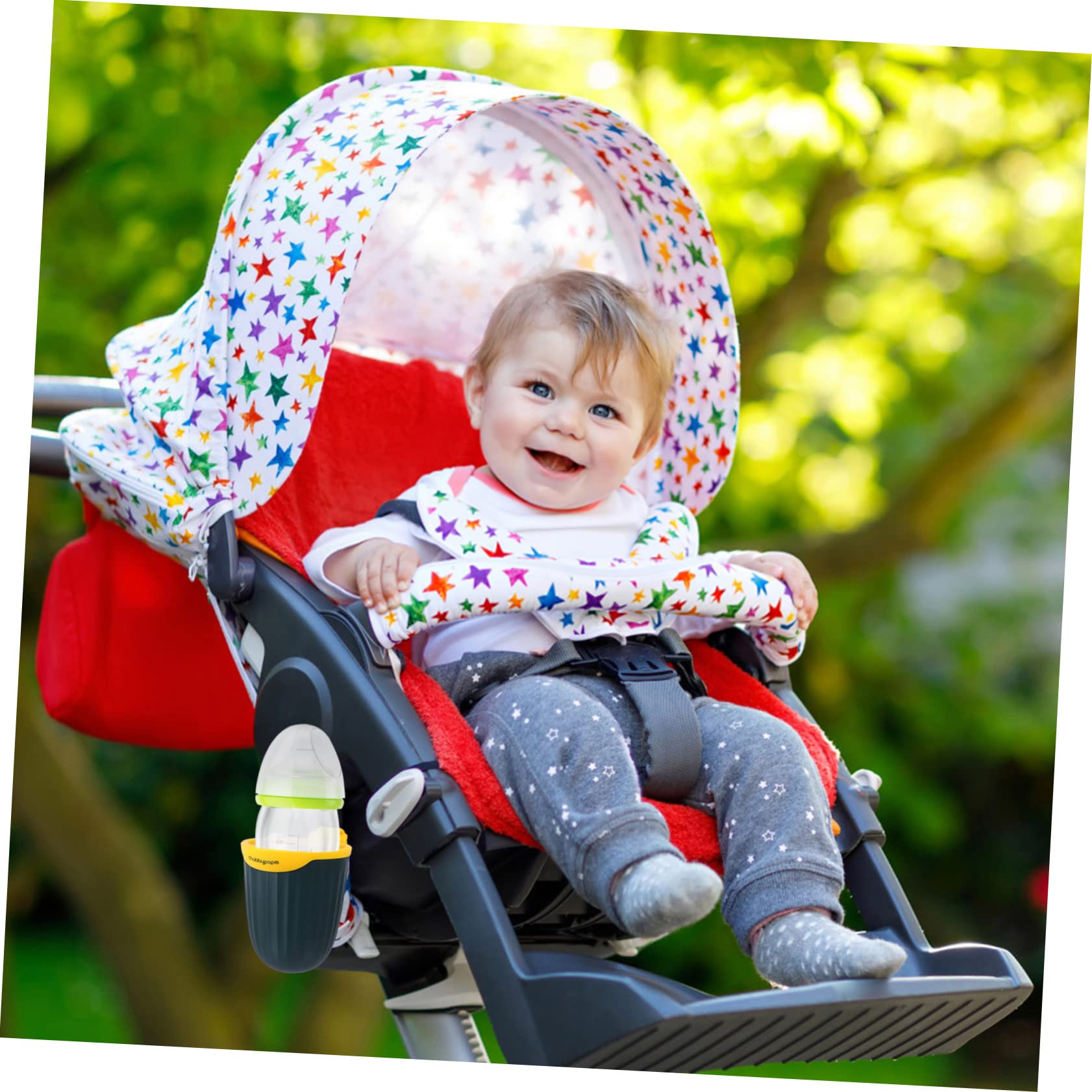 ERINGOGO 6 Pack Stroller Cup Holder - Universal Water Bottle Holder for Bikes, Strollers, Trolleys & Wheelchairs - Durable PP Plastic Drink Caddy (Perfect for Outdoor Activities, Sports & Travel)