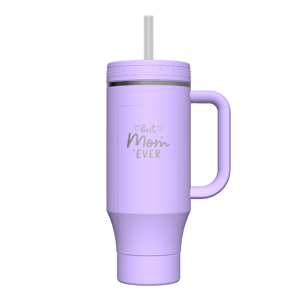 40 oz Custom Straw Tumbler with Handle - Insulated Stainless Steel Water Bottle for Hot & Cold Drinks - Perfect for Gym, Office, Travel and Outdoor Activities