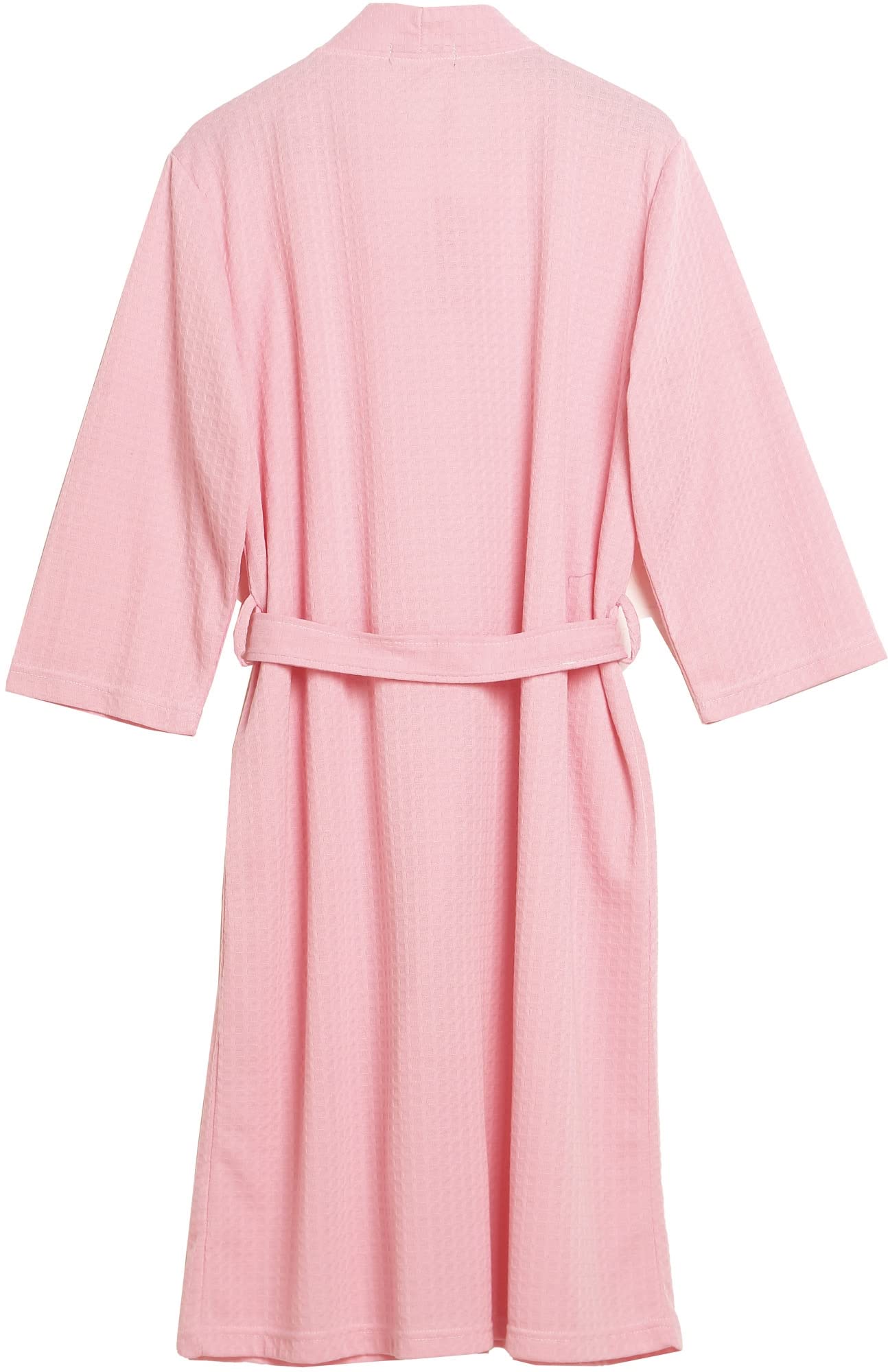 Cromoncent Women's Knee Length Soft Lightweight Waffle Spa Robe Kimono Bathrobe - Unisex Cotton Loungewear for Home, Spa & Beach Relaxation