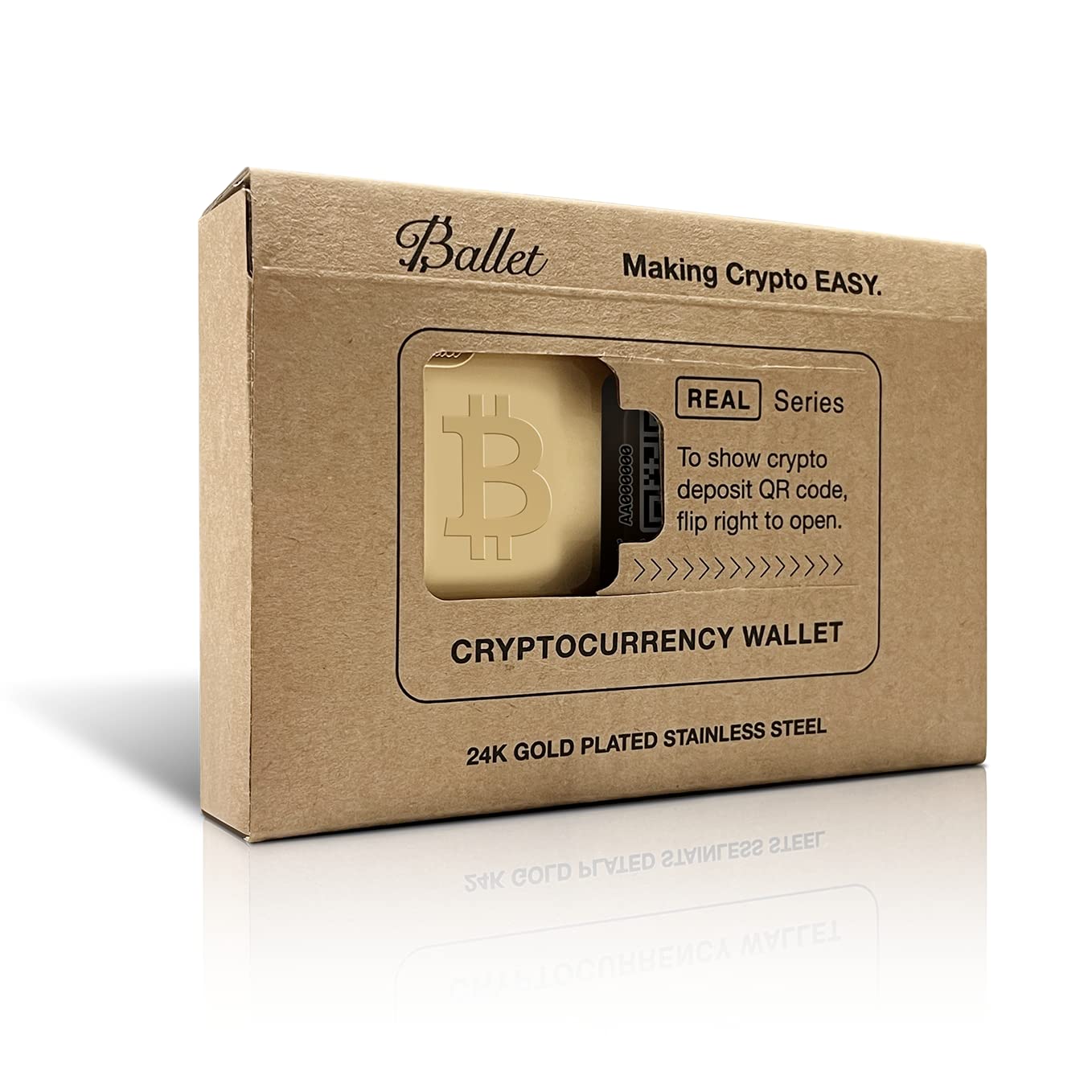 Ballet Real Bitcoin Gold Edition - Secure Crypto Cold Storage Card | Multi-Currency & NFT Hardware Wallet | Easy Cryptocurrency Storage Solution | Ideal for Travel, Gifting & Long-Term Crypto Holding