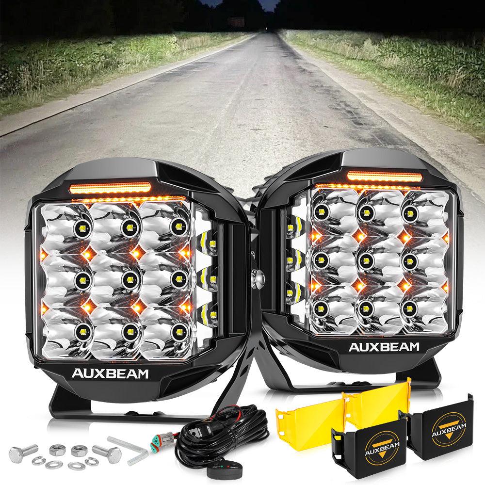V MAX Series 7 Inch 228W 26100LM LED Round Driving Lights with Combo Beam, Amber DRL & Backlight - Perfect for Off-Road Trucks, Jeeps, ATVs and Night Driving Adventures