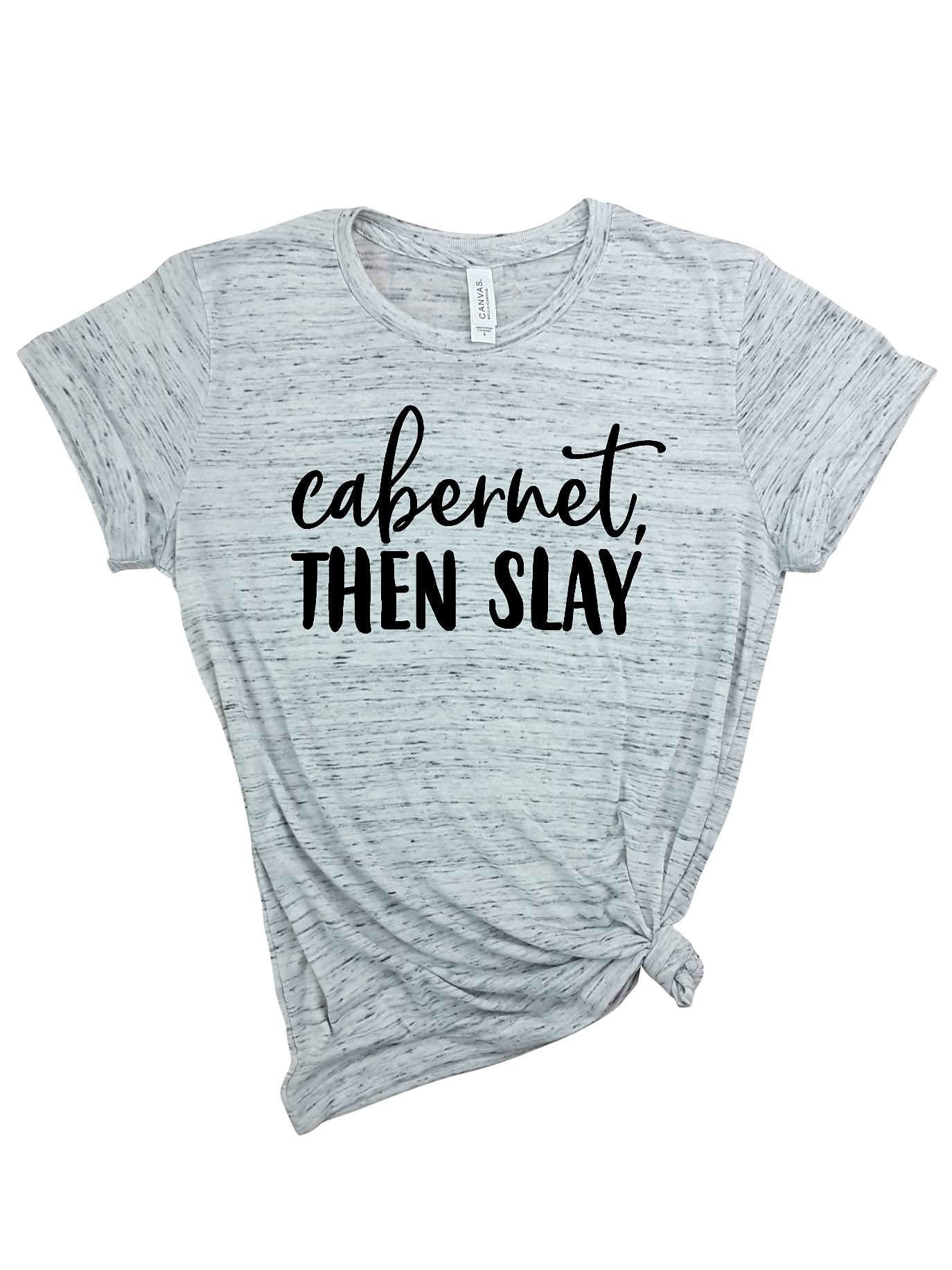 Cabernet Then Slay - Funny Wine Lover T-Shirt for Women | Birthday Gift & Brunch Outfit | Graphic Tee with Saying | Casual Wine T-Shirt for Parties, Girls Night Out & Wine Tasting Events