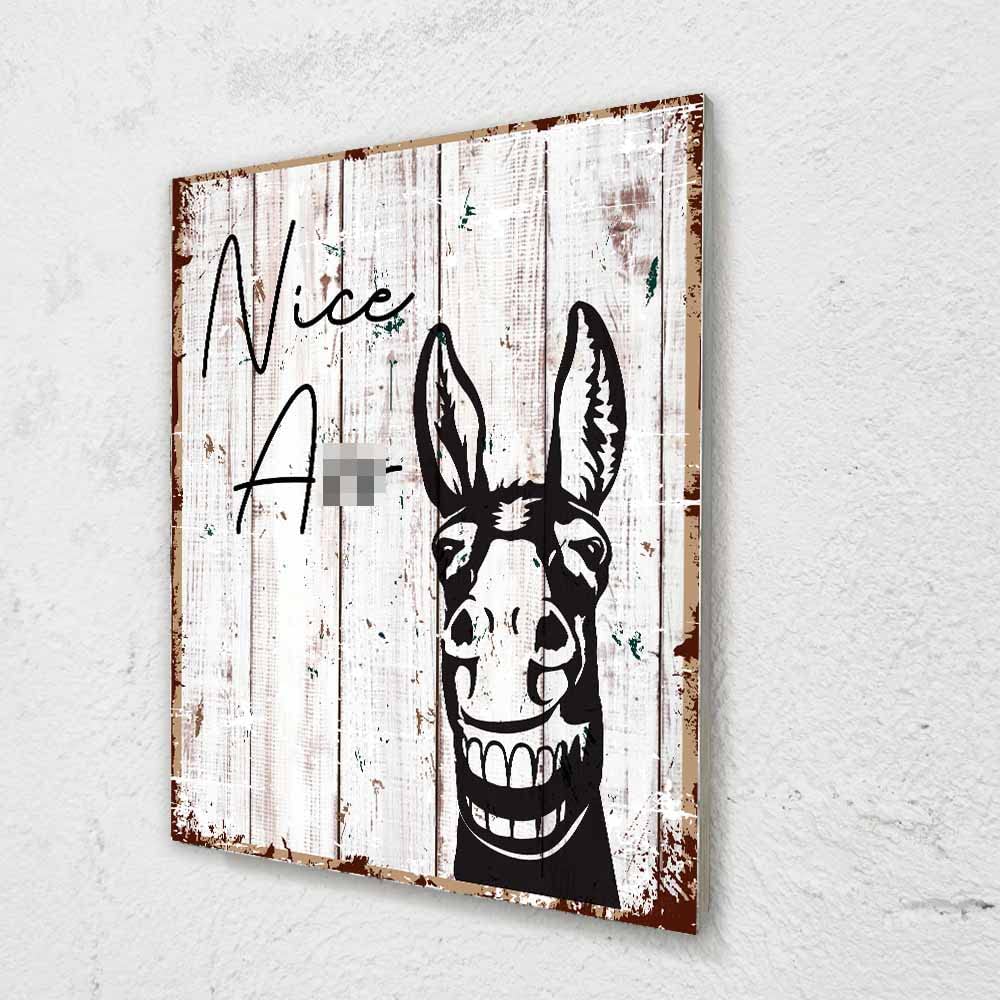 Funny Donkey Minimalist Wall Art Prints - Bathroom Decor for Women, Cafe & Bar Signage - Perfect for Guest Bathrooms & Humorous Home Gifts