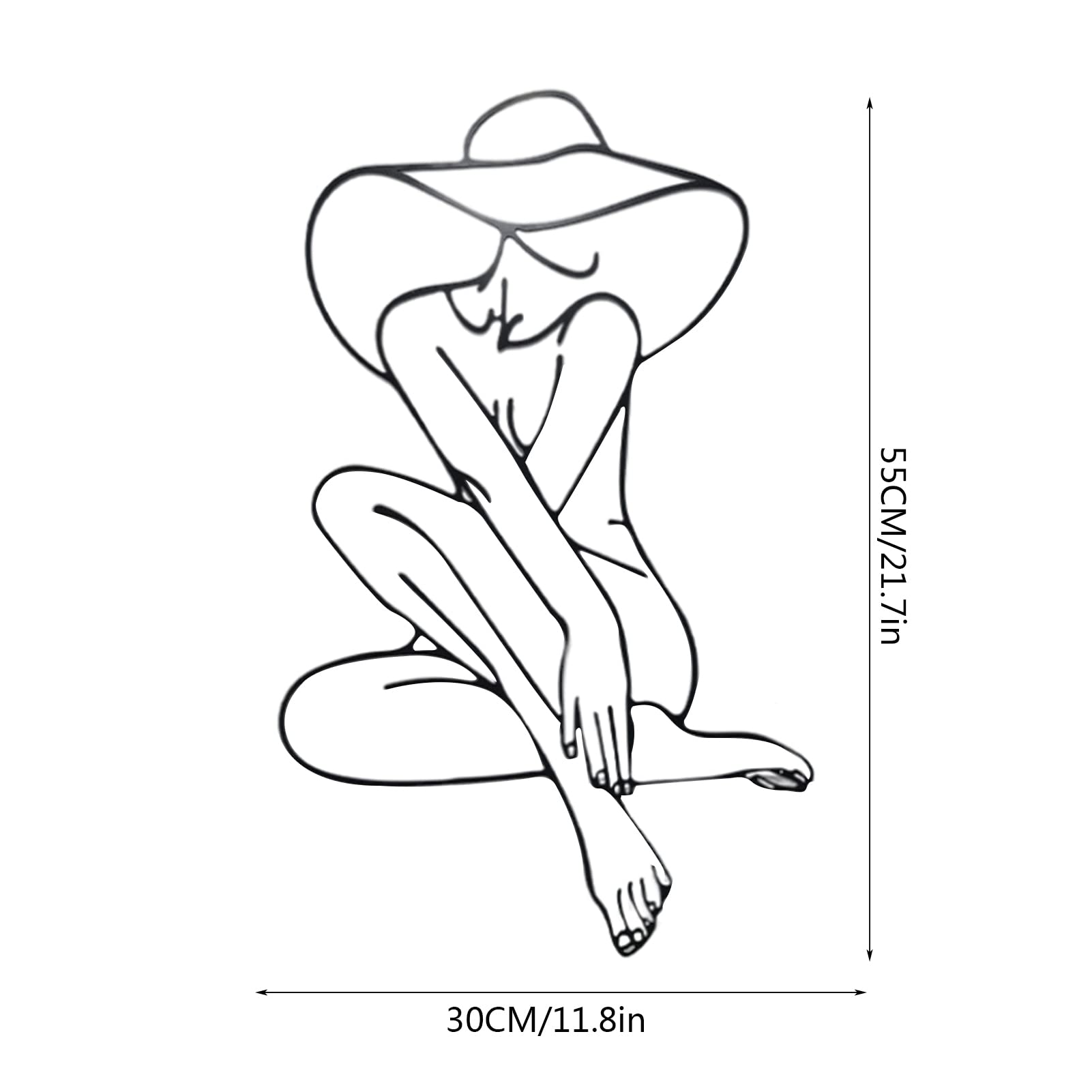 Minimalist Metal Female Wall Art - Abstract Single Line Woman Sculpture for Home Decor | Elegant Wire Wall Hanging for Living Room, Bedroom & Office