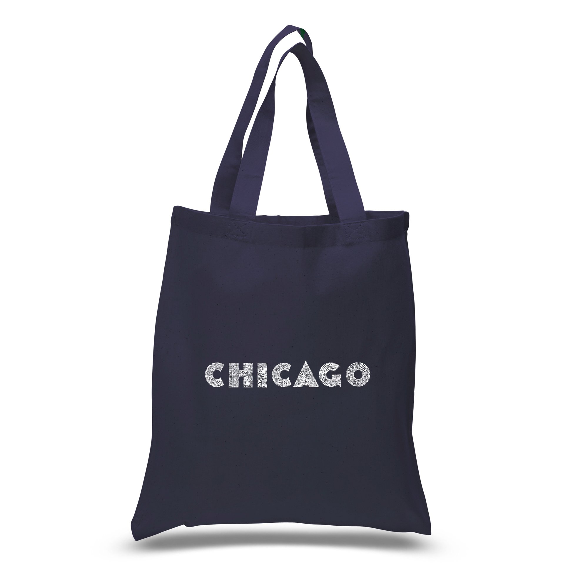 LA POP ART Word Art Chicago Neighborhoods Tote Bag - Stylish & Durable Reusable Shopping Bag for Groceries, Beach Trips & Everyday Use