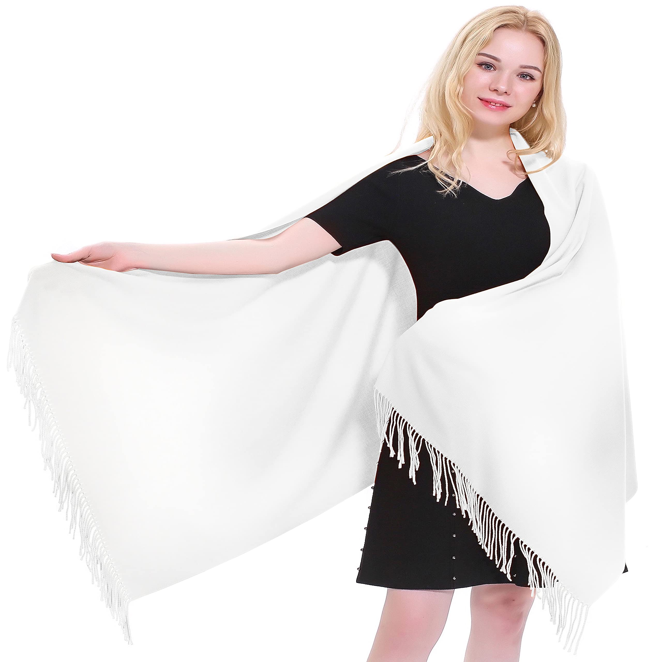 Premium Cotton Blend Shawl Scarf - Soft Solid Color Pashmina Wrap for Women | Versatile Stole for Winter, Head Wrap, Face Cover & Fashion Accessory | Perfect for Office, Travel & Outdoor Activities