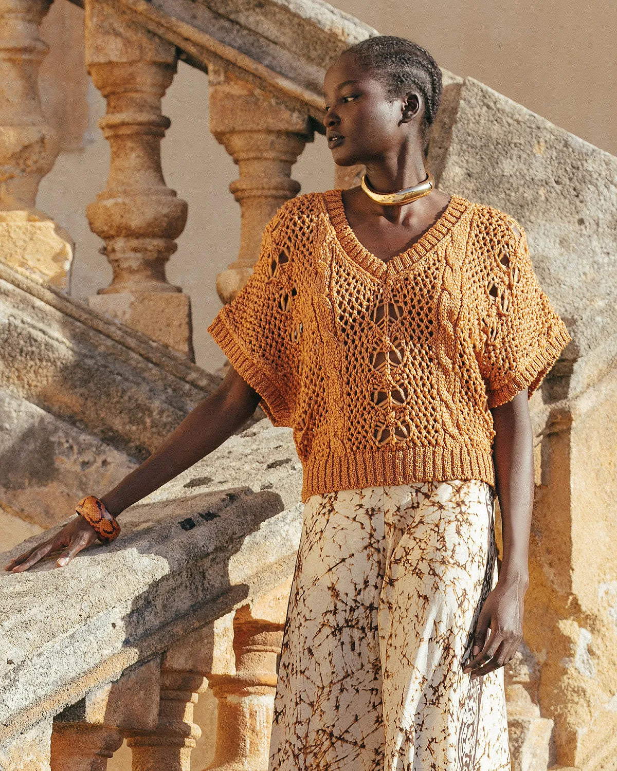 Capria Sweater in Ocre - Women's Soft Knit Pullover for Fall & Winter | Perfect for Casual Outfits, Office Wear & Cozy Evenings