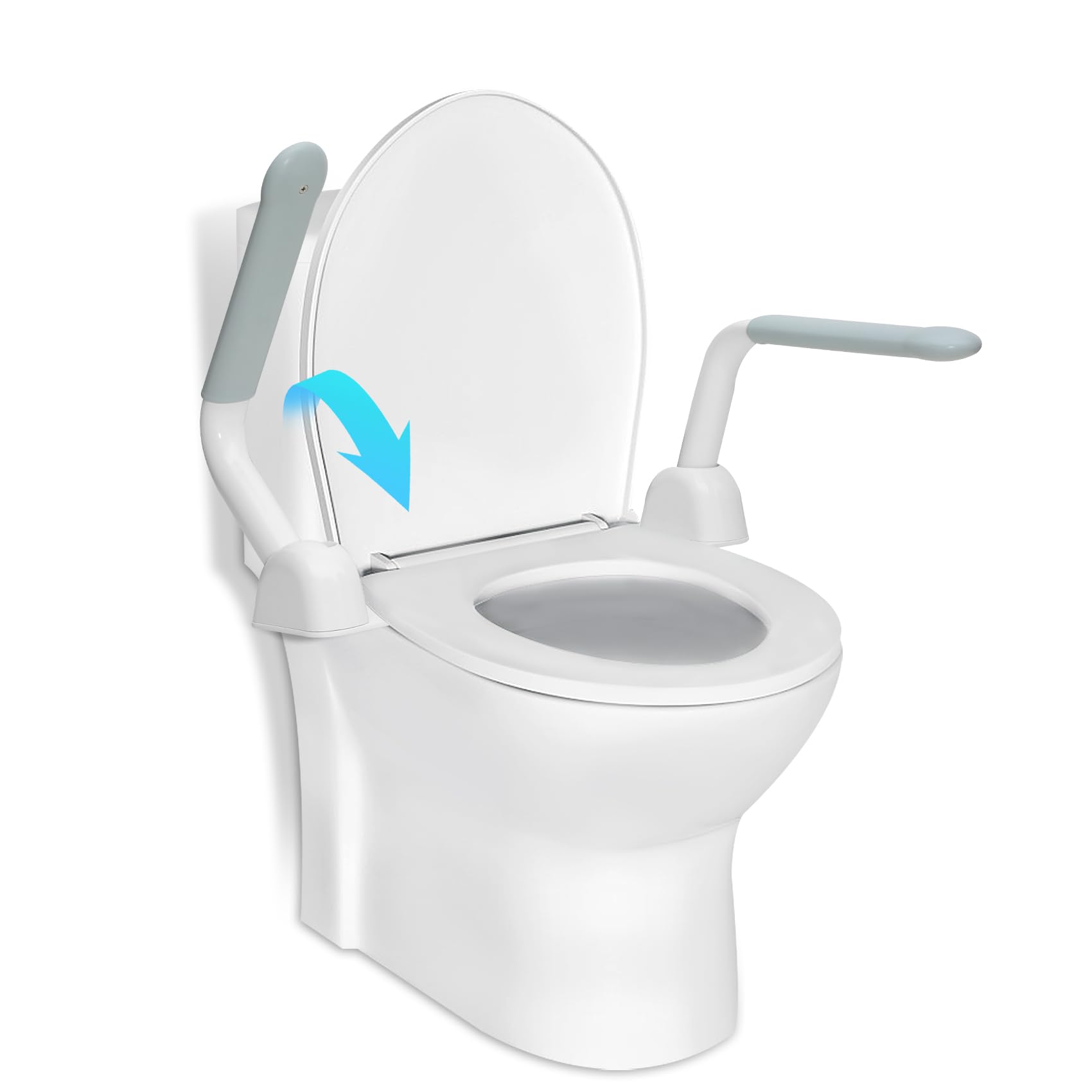 Elderly Toilet Safety Rails - Adjustable Bathroom Handrails for Seniors, Disabled & Mobility Impaired - Ideal for Flush Toilets, Post-Surgery Recovery & Home Accessibility (70+ Users) - Perfect for Elderly Care, Injury Rehabilitation & ADA Compliant Bathrooms