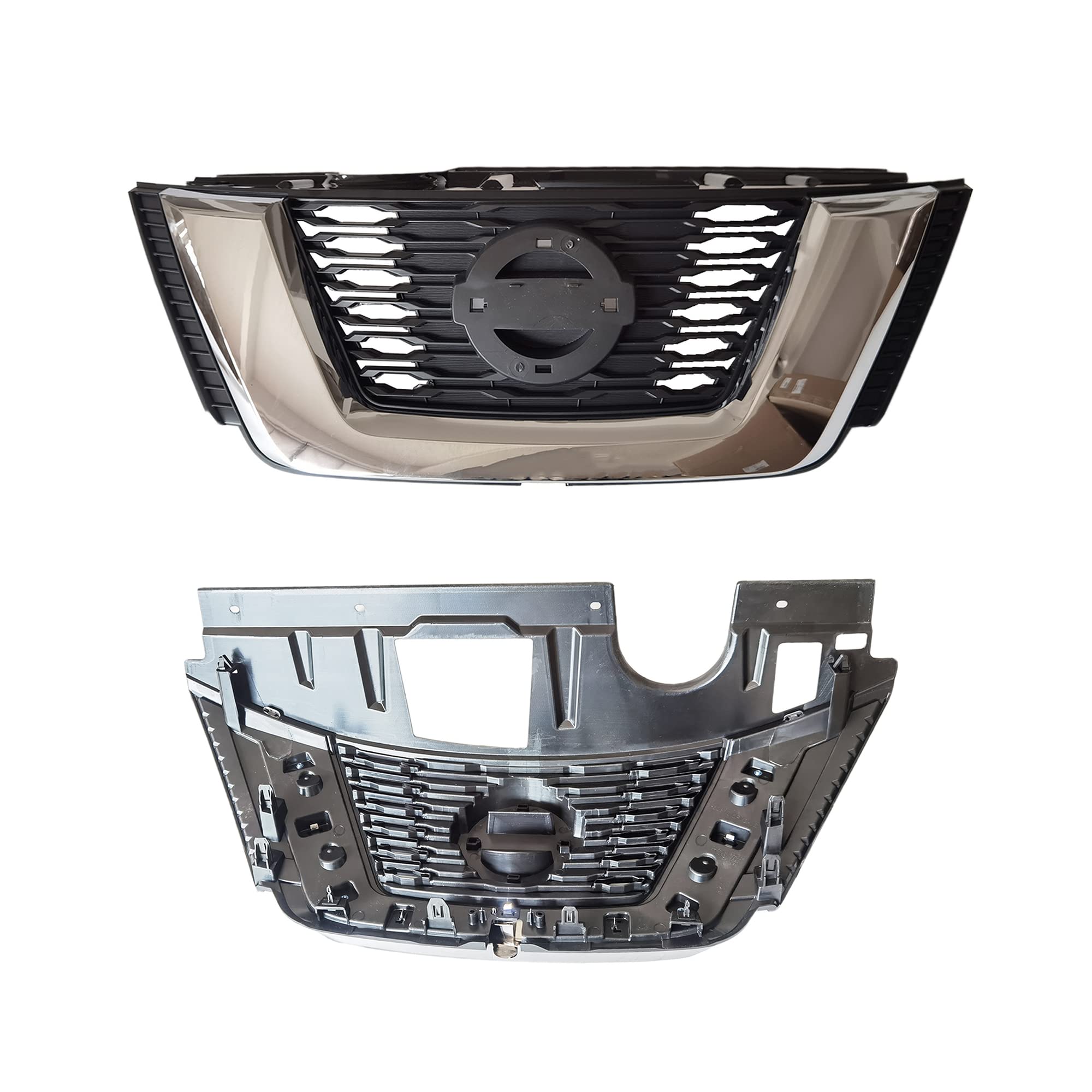 Chrome Front Bumper Grille for 2017-2018 Nissan Rogue - NI1200281 - Perfect Upgrade for Car Exterior & Off-Road Protection