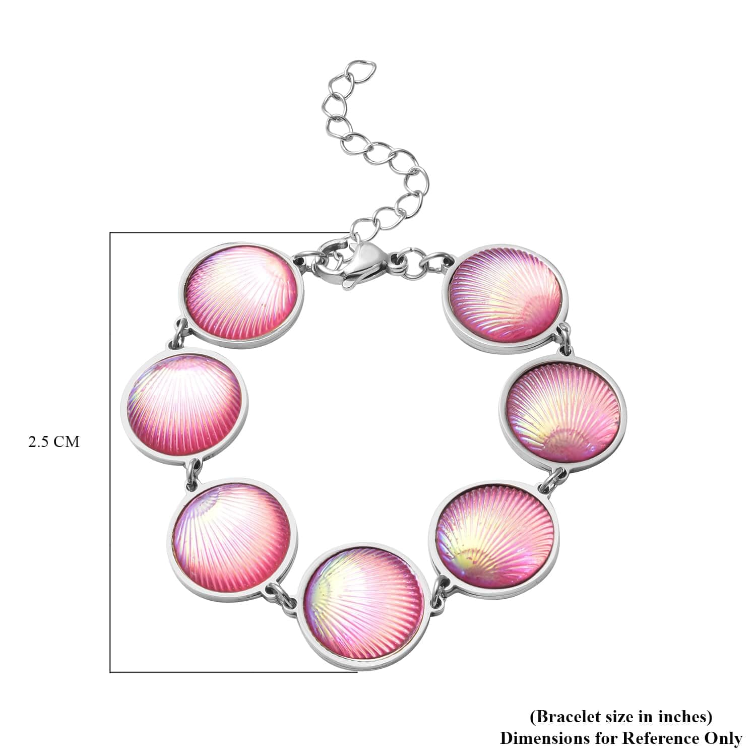 Shop LC Stainless Steel Seashell Charm Station Bracelet for Women - Durable Fashion Jewelry, Birthday Gift for Her - Perfect for Beach Vacations, Summer Outfits & Layered Bracelet Stacks
