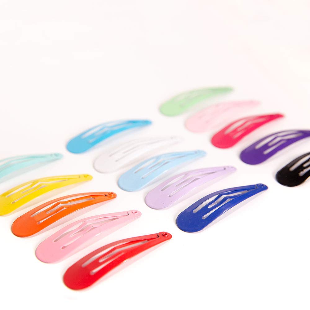 100PCS Snap Hair Clips for Girls - Premium Non-Slip Metal Hair Barrettes for Toddlers & Kids (20 Colors, 2 Inch) - Perfect for School, Parties & Daily Hair Styling