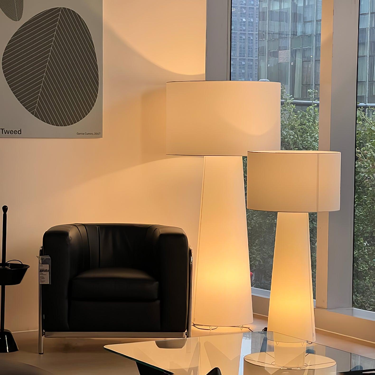 Modern Column Fabric Floor Lamp - Elegant Standing Light for Living Room, Bedroom & Office - Perfect for Reading, Relaxing & Ambient Lighting