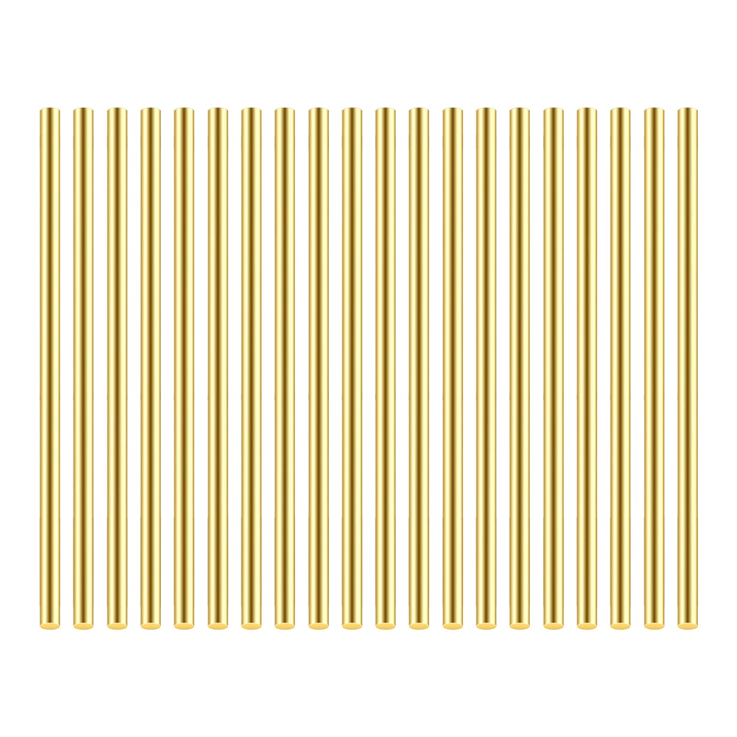 DYWISHKEY 20-Pack 5/32 Inch Brass Rods - Premium Brass Round Stock Lathe Bar for DIY Crafts, Model Building & Jewelry Making (3.94