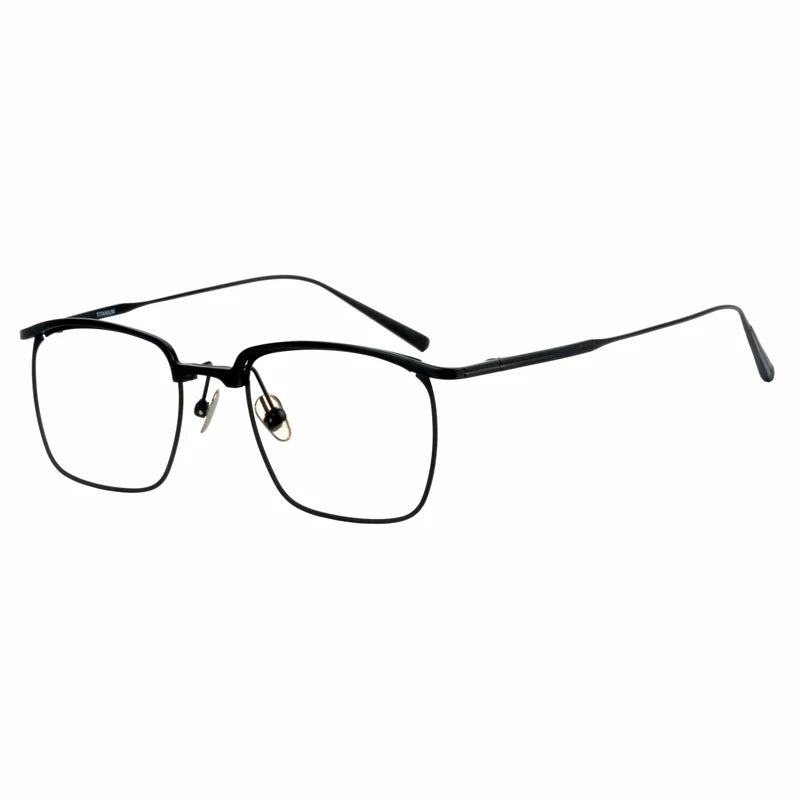 Stylish Unisex Square Titanium Acetate Eyeglasses 15185 - Lightweight & Durable Frame for Work, Reading & Everyday Wear