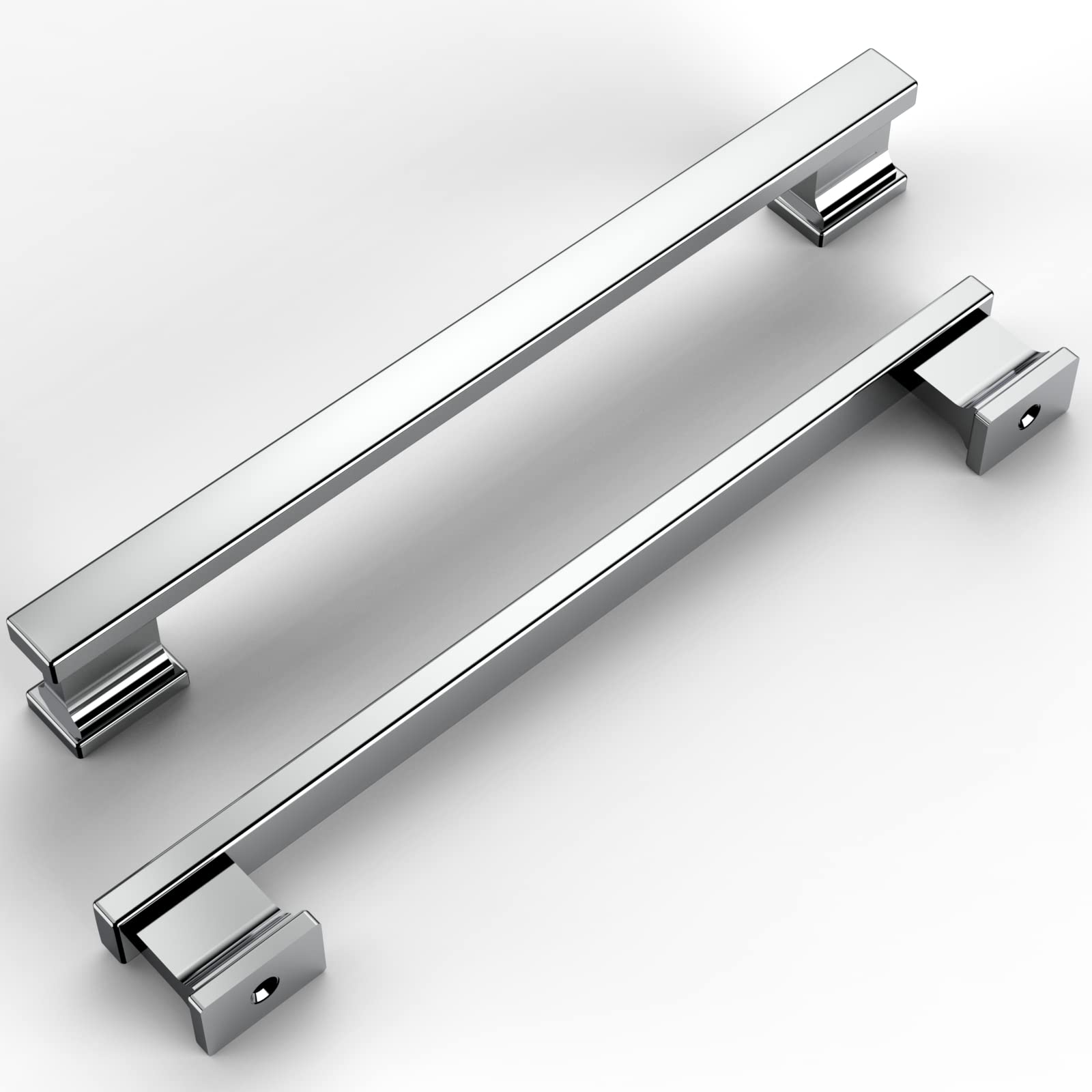 5 Inch (128mm) Polished Chrome Cabinet Handles - 10 Pack Durable Kitchen Cabinet Pulls for Cabinets, Cupboards, and Drawers - Perfect for Modern and Traditional Kitchen Designs