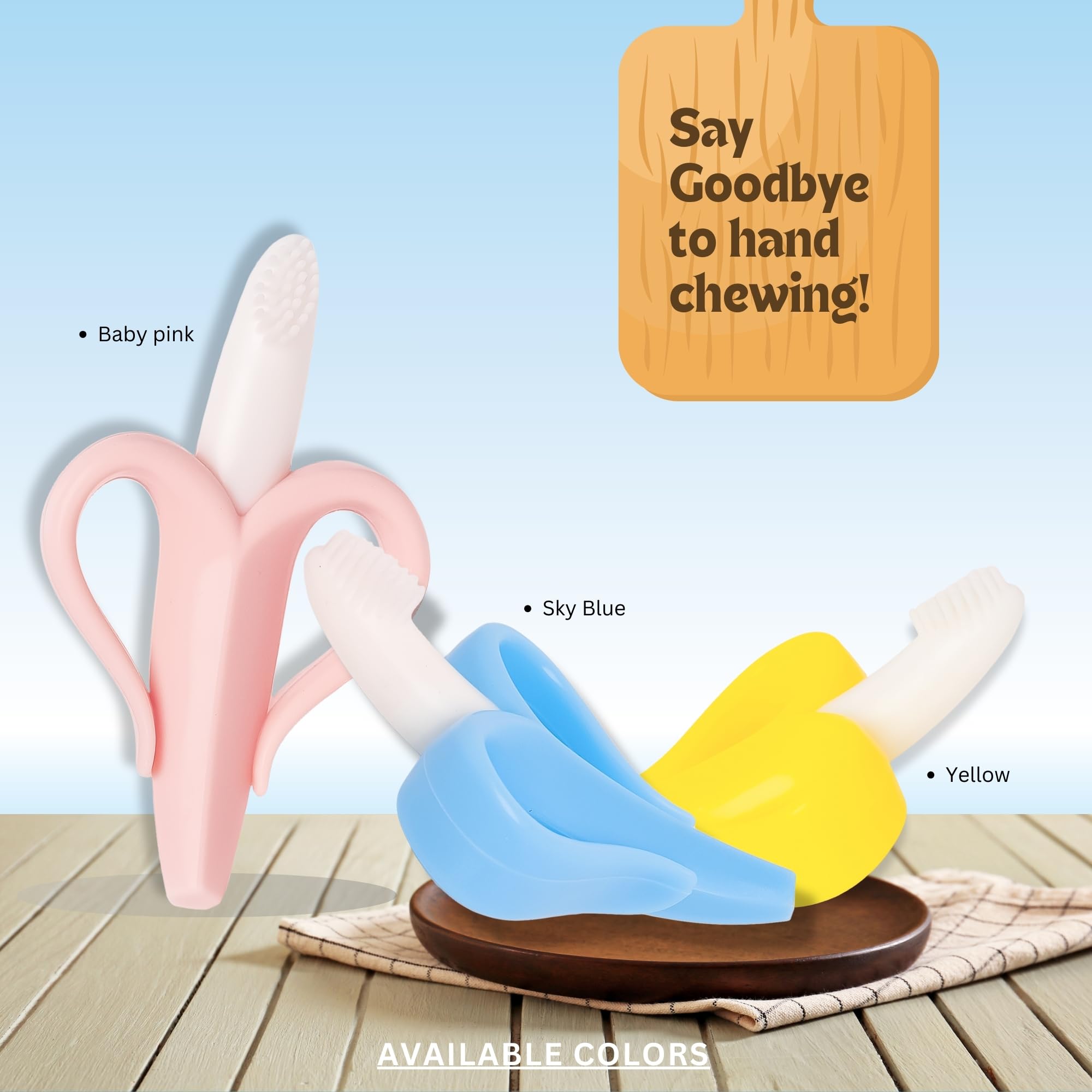MASTELA Silicone Banana Teething Toy & Baby Toothbrush - Safe Teether for Infants, Toddlers & Newborns (Pink, 1 Pack) | Perfect for Soothing Sore Gums & Early Oral Care